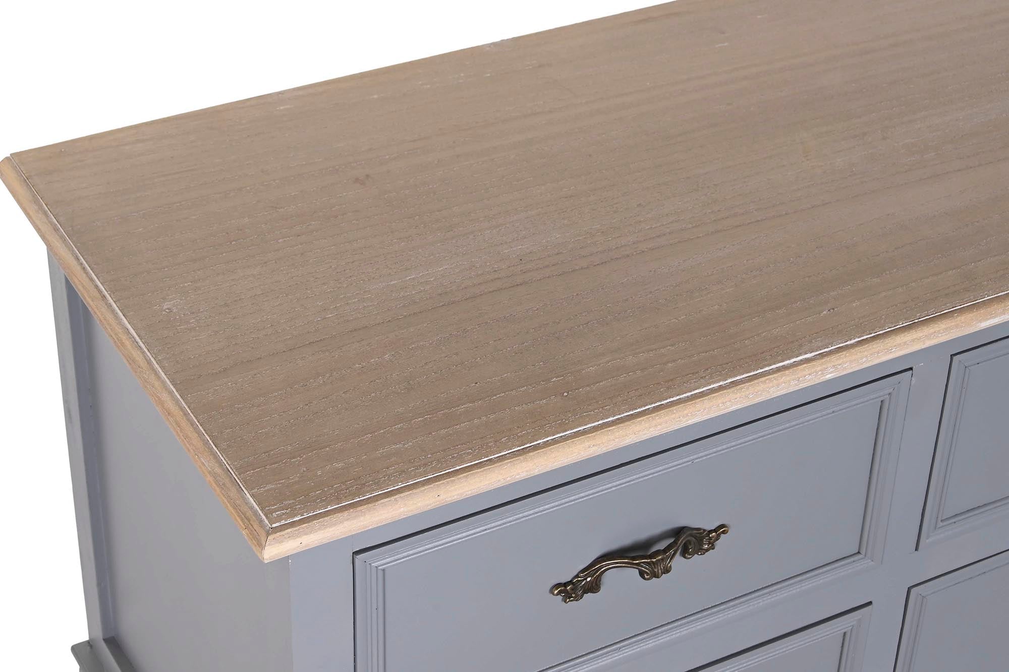 Paulownia MDF TV Cabinet 120x40x56.5 4 Drawers Grey