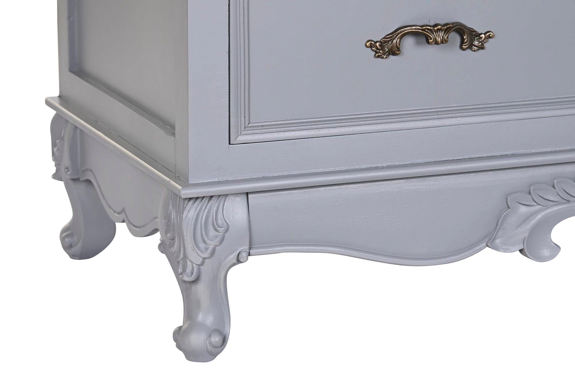 Paulownia MDF TV Cabinet 120x40x56.5 4 Drawers Grey