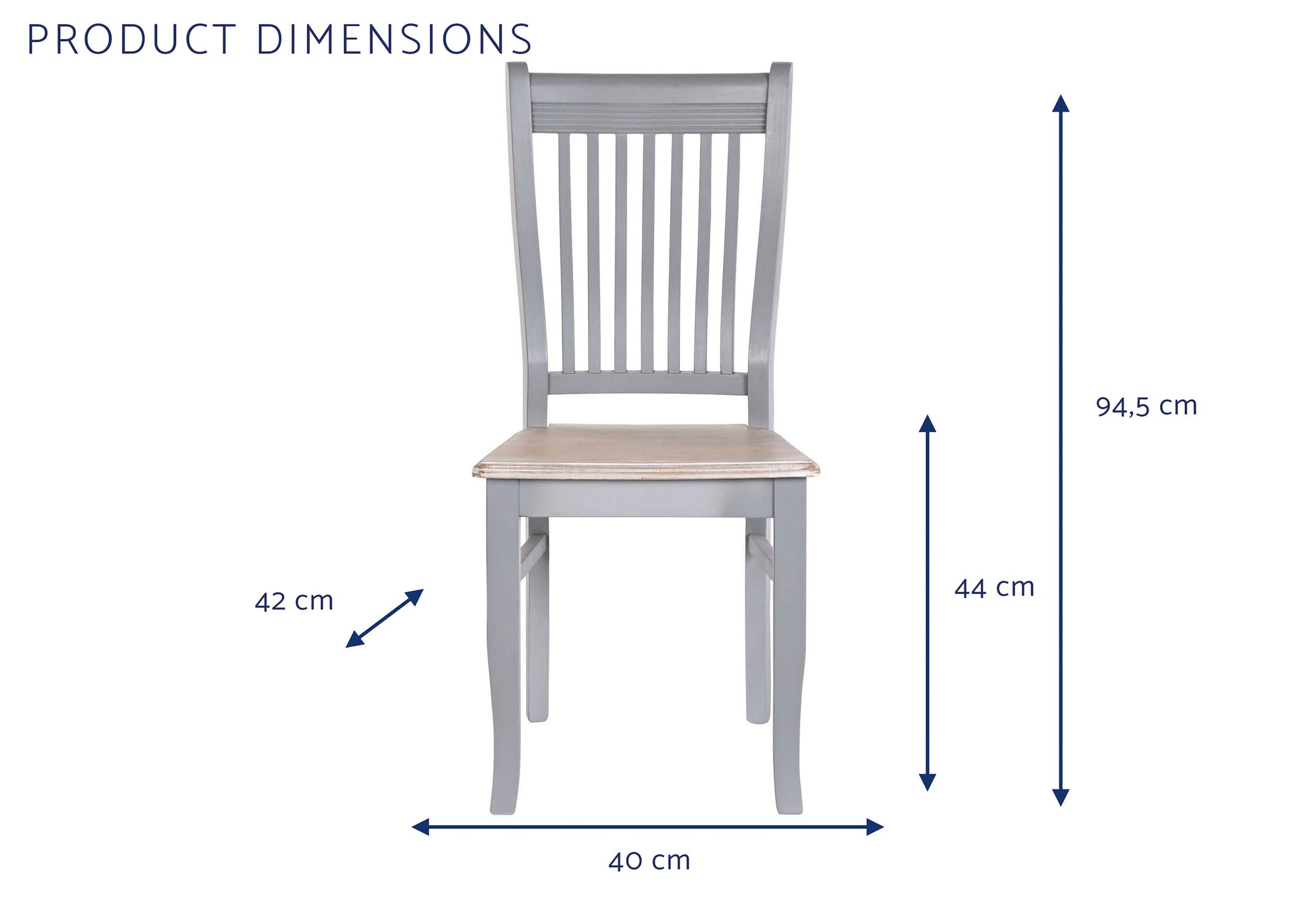 Silla Paulownia Mdf 40X42X94,5 Gris