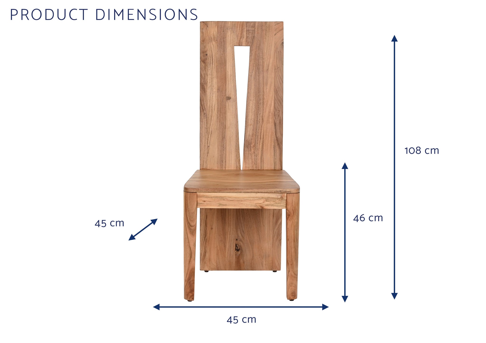 Silla Acacia 45X45X108 Natural