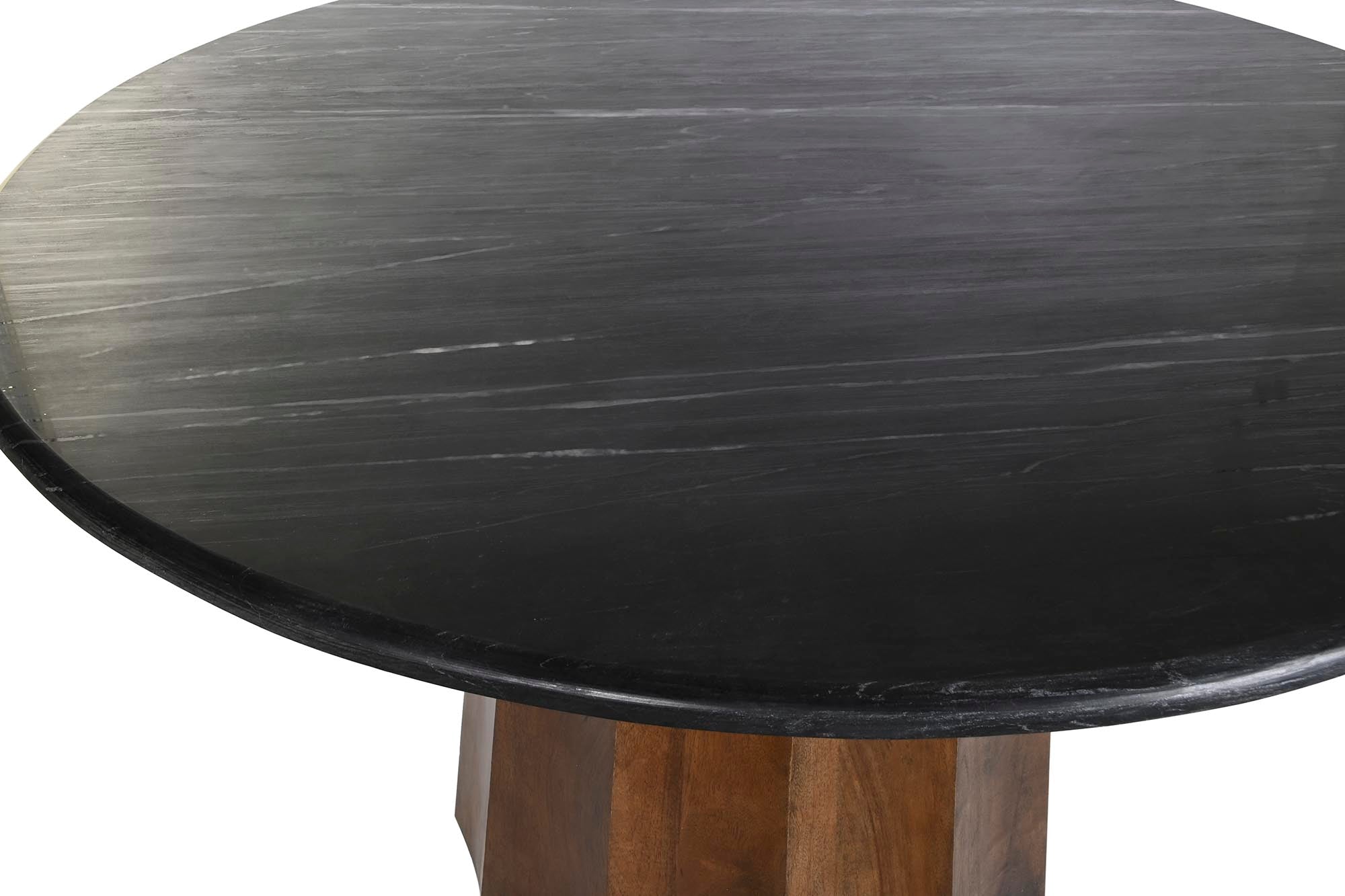 Mesa Comedor Mango Marmol 120X120X76 90,00 Negro