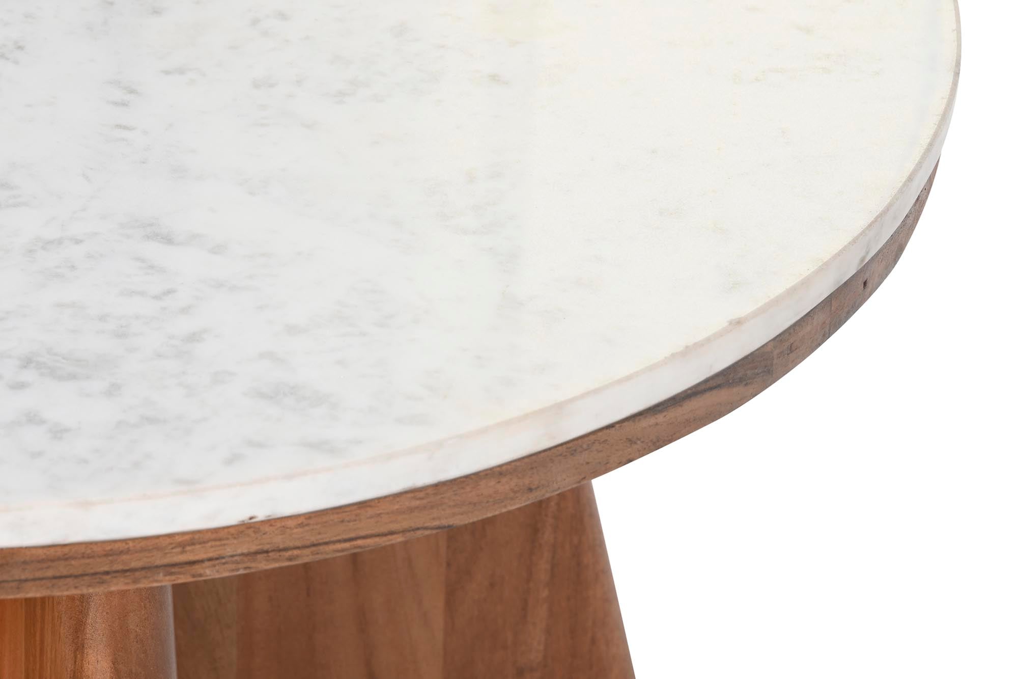 Mesa Centro Acacia Marmol 70X70X43 Blanco