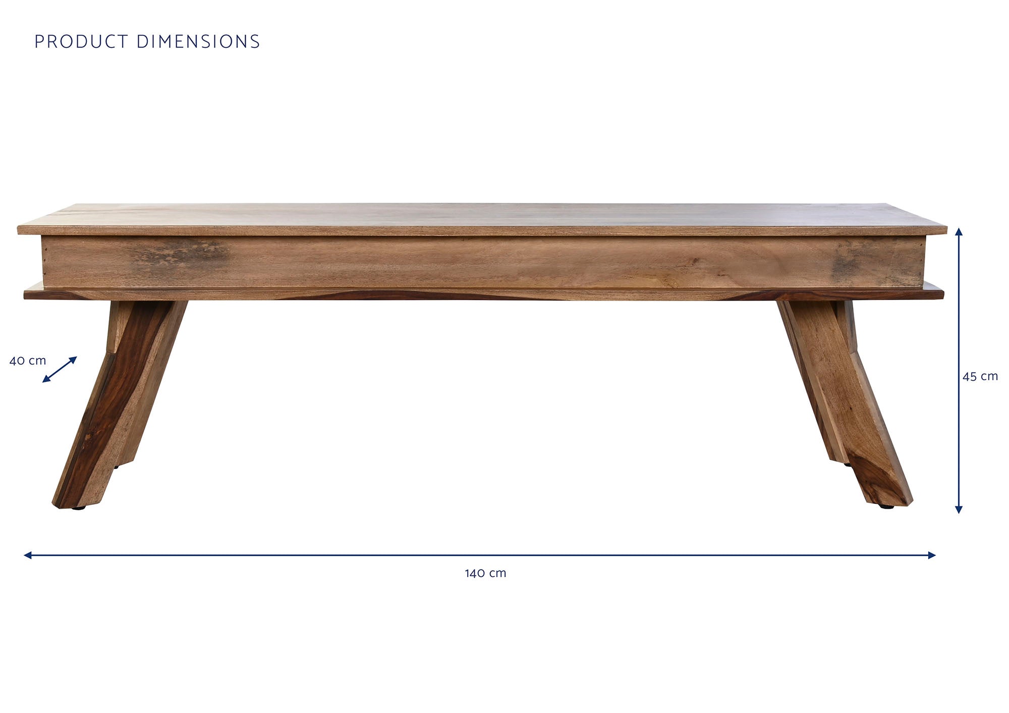 Mesa de Centro Sheesham 140X40X45 Natural