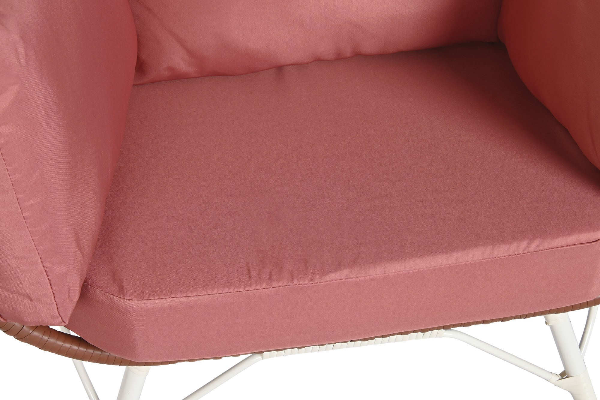 Poltrona de aço sintético rattan 99x71x147 com almofadas