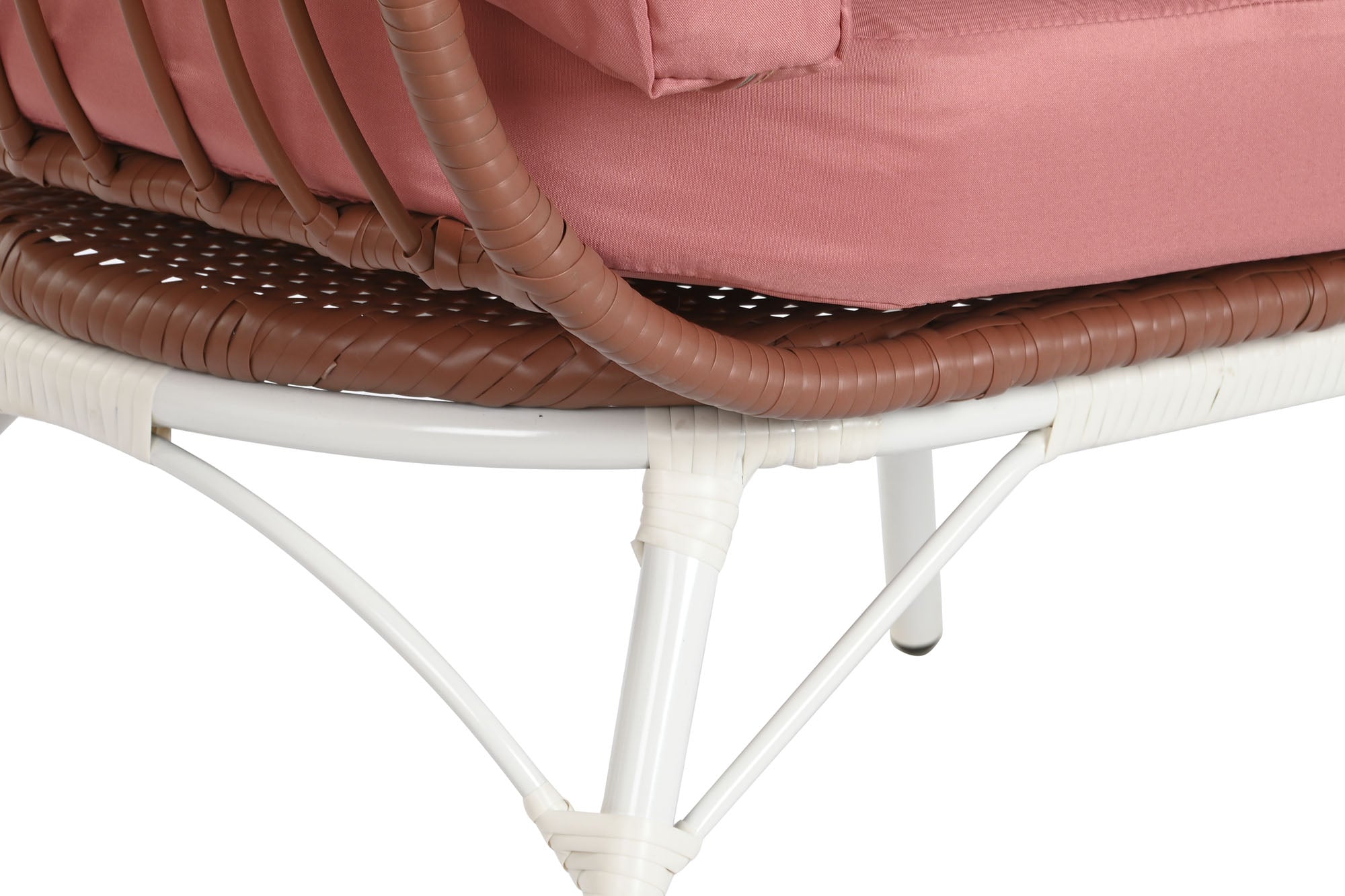 Poltrona de aço sintético rattan 99x71x147 com almofadas