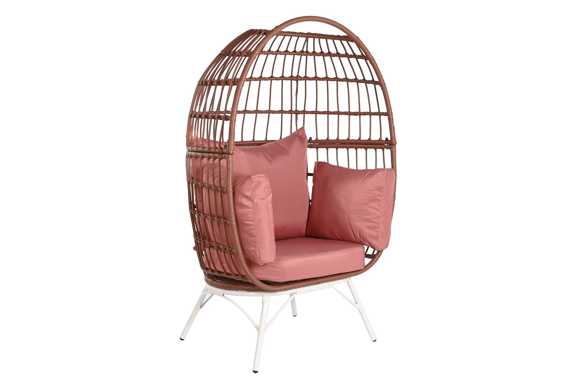 Poltrona de aço sintético rattan 99x71x147 com almofadas