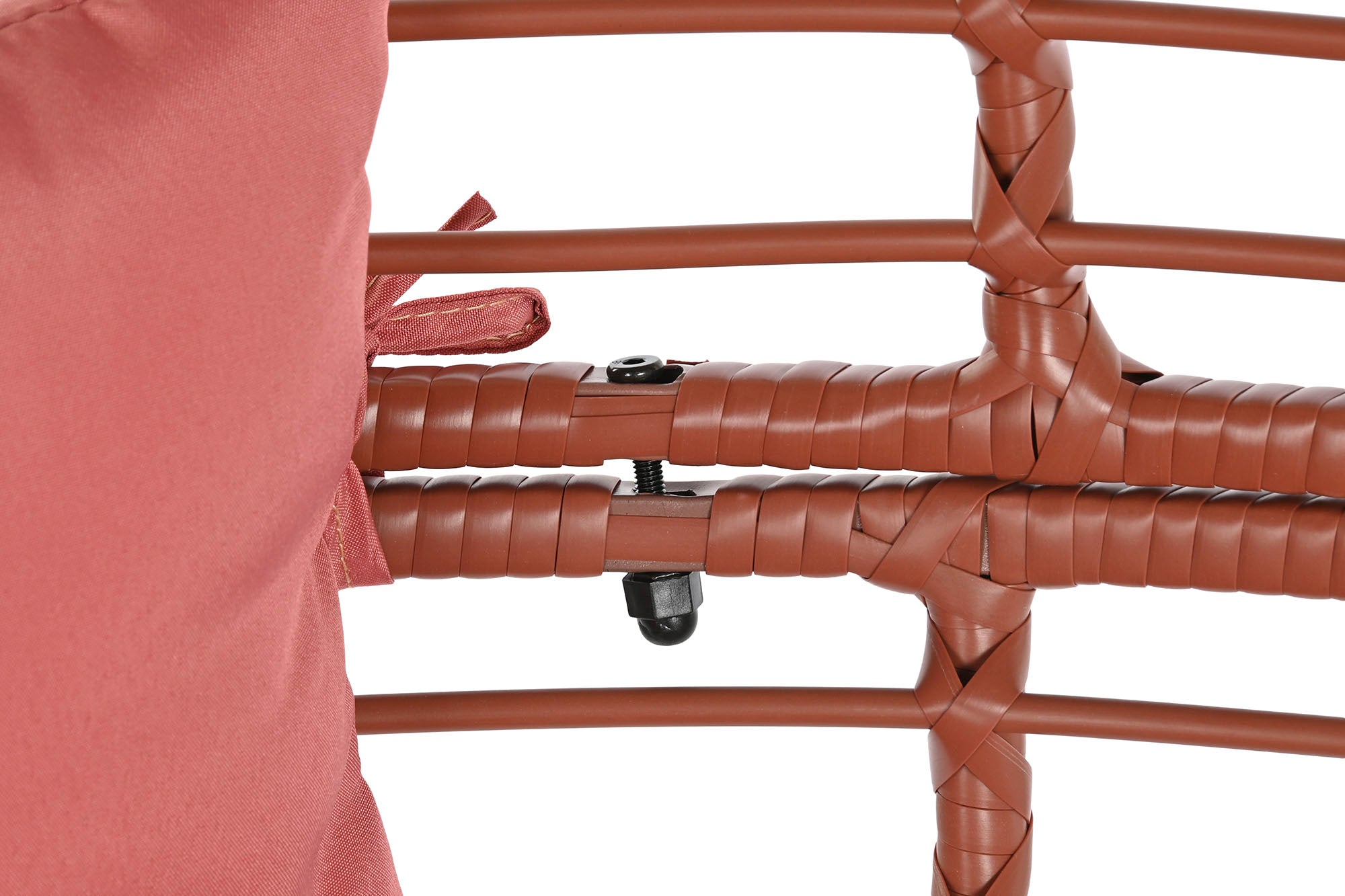Poltrona de aço sintético rattan 90x65x151 com almofadas