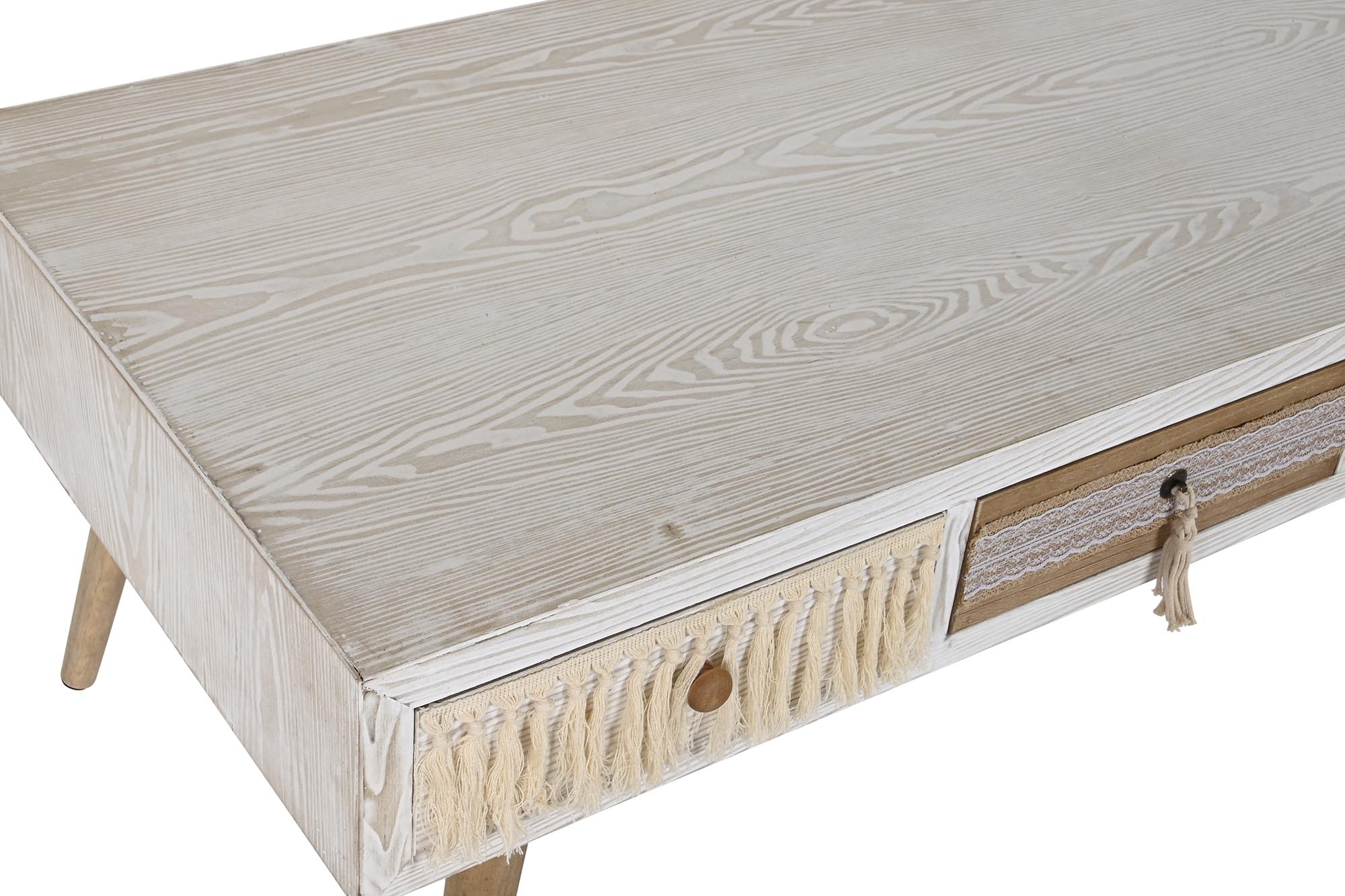 Mesa de centro de algodão Fir 110x60x50 branca