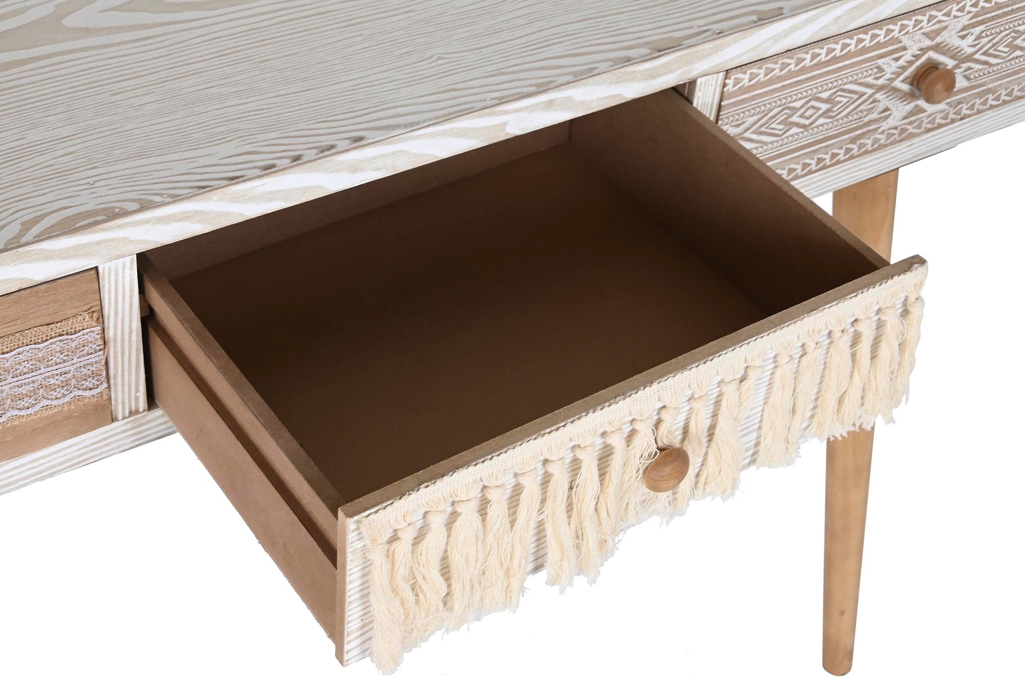 Consola Abeto Algodon 120X35X80 Blanco