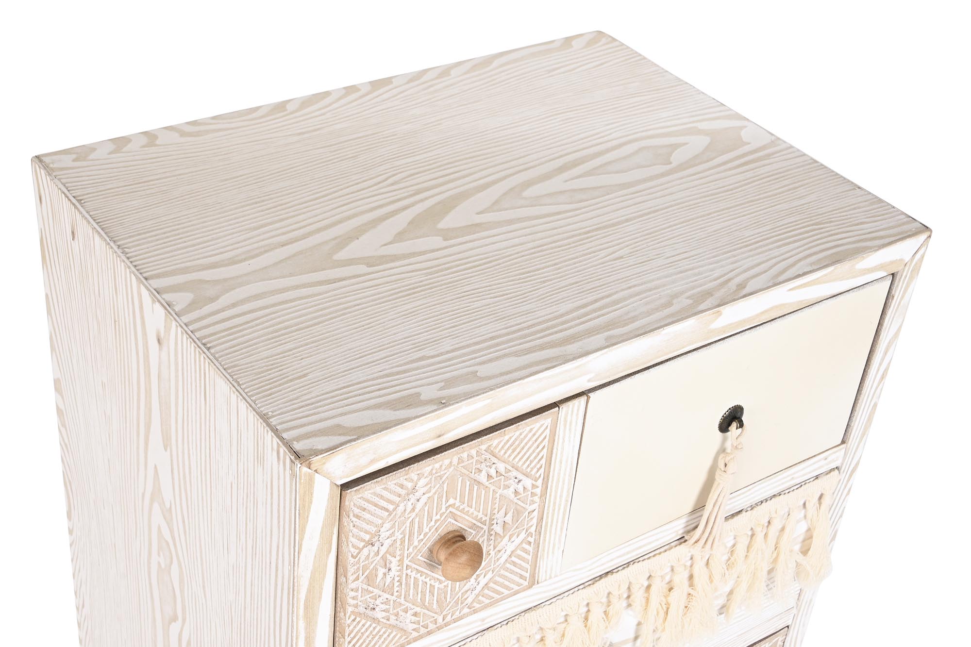 Fir Cotton Chest of Drawers 48x35x89 White