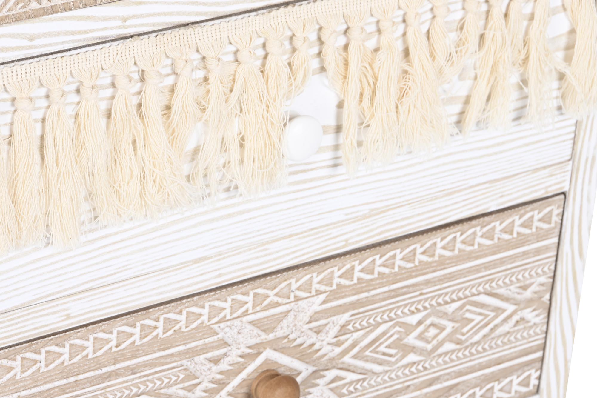Fir Cotton Chest of Drawers 48x35x89 White