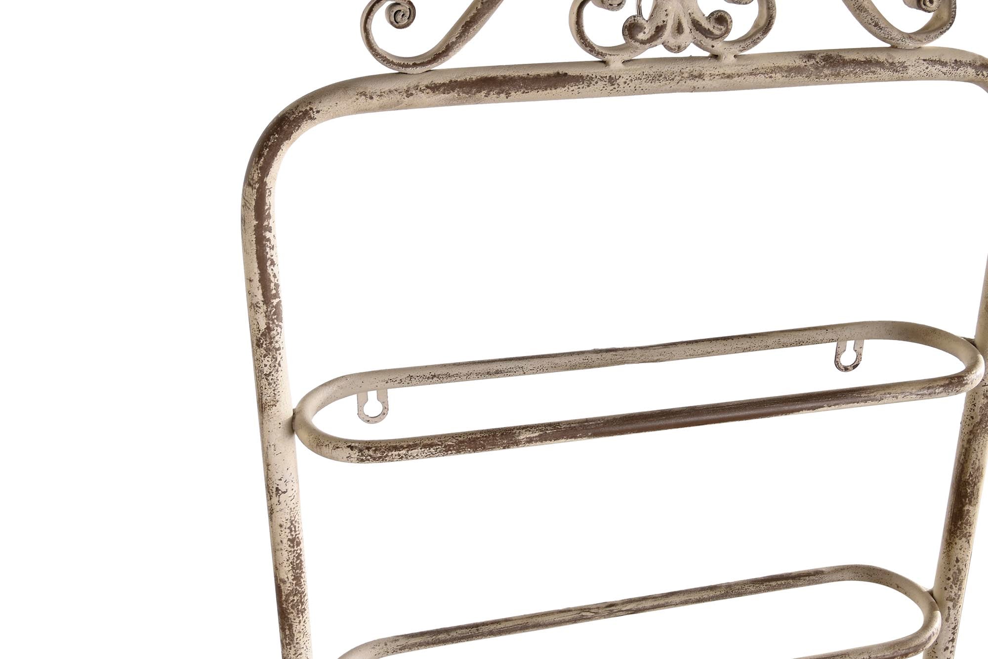 Porta-garrafas de metal 39 x 9,5 x 102,5 cm branco envelhecido