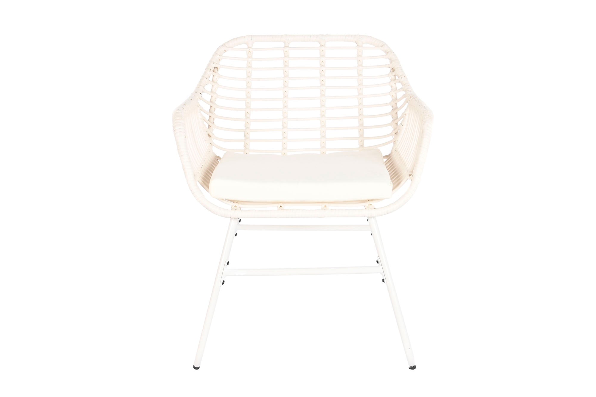 Conjunto de 4 sofás de vime sintético 124x74x84 com almofadas