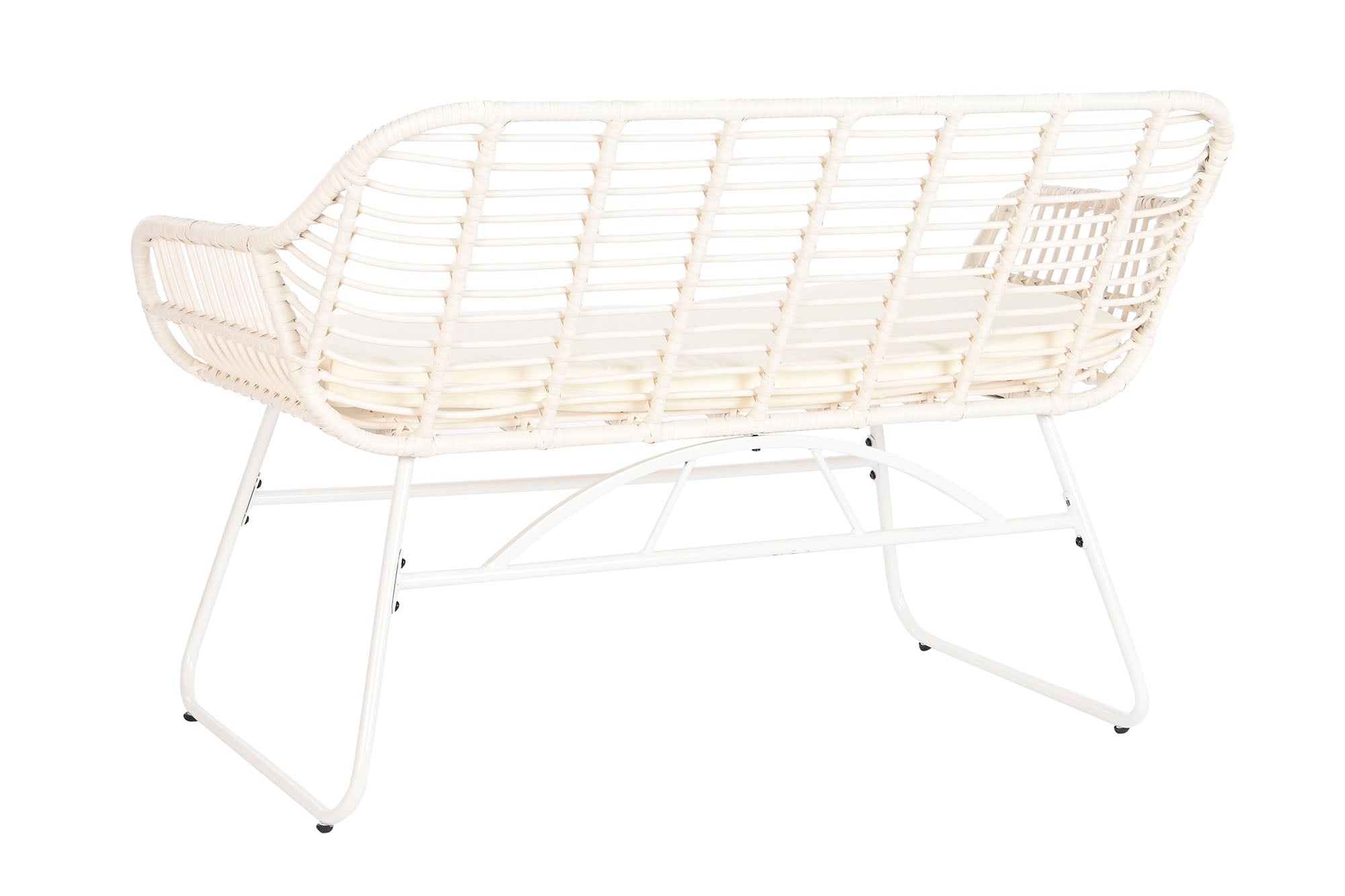 Conjunto de 4 sofás de vime sintético 124x74x84 com almofadas