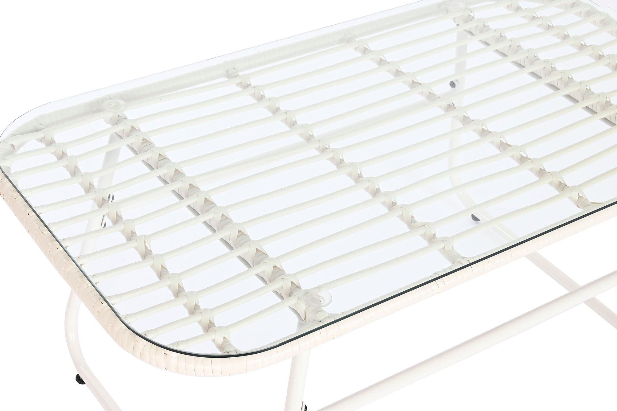Conjunto de 4 sofás de vime sintético 124x74x84 com almofadas