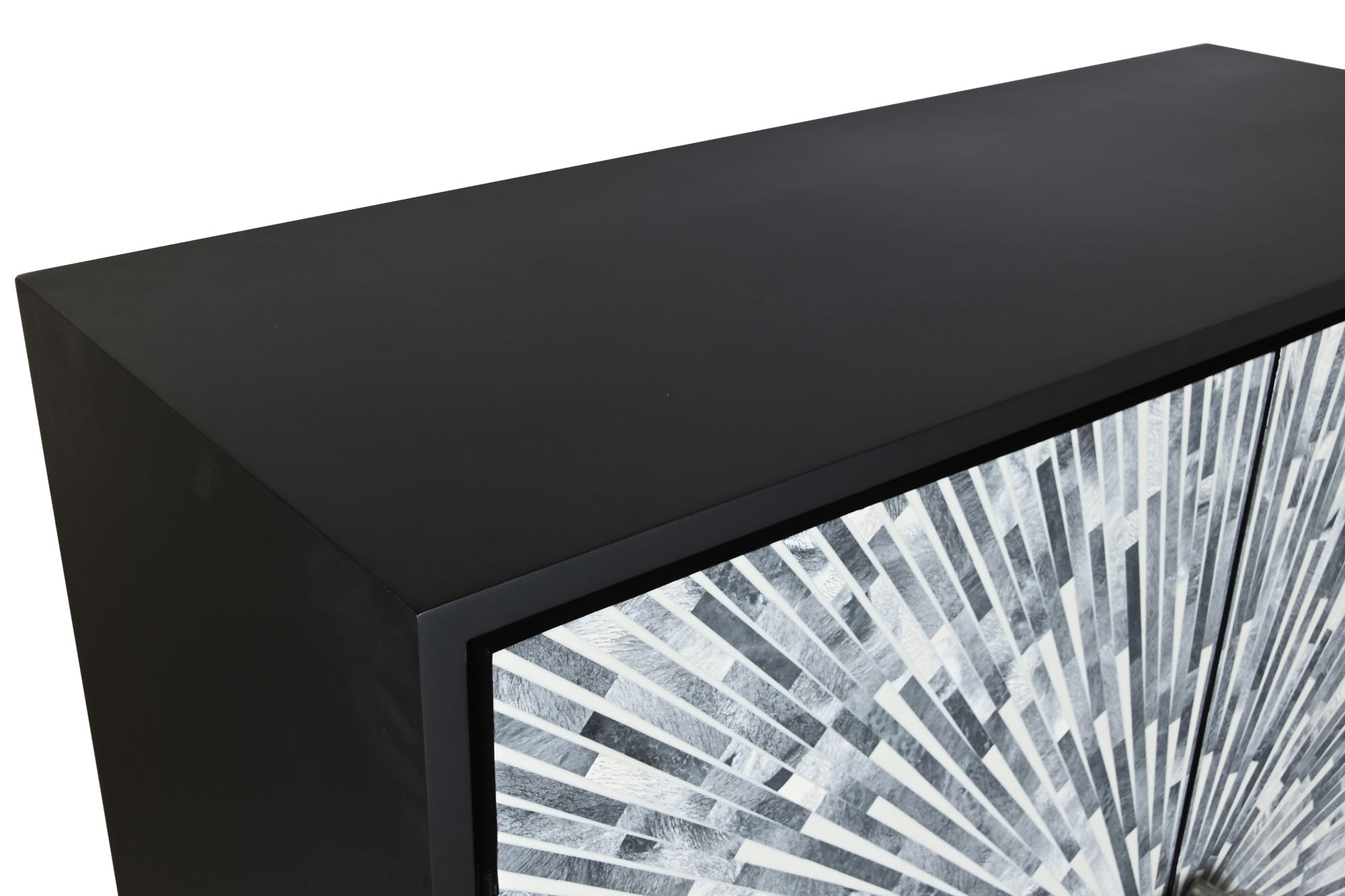 Bone Resin Sideboard 100X40X140 Black Inlay