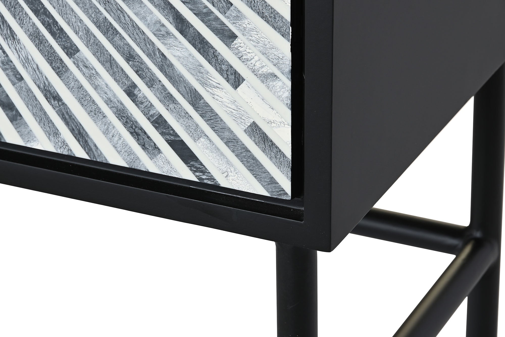 Bone Resin Sideboard 100X40X140 Black Inlay