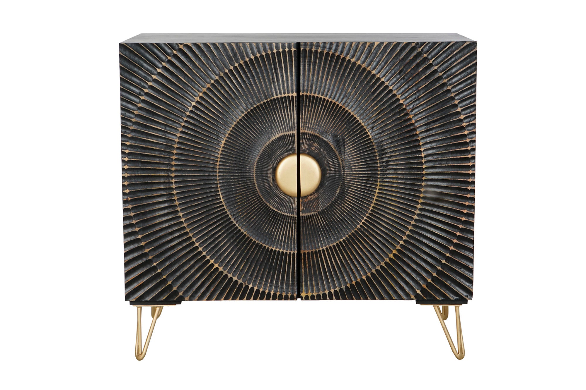 Metal Mango Sideboard 81X45X75 Mandala Black