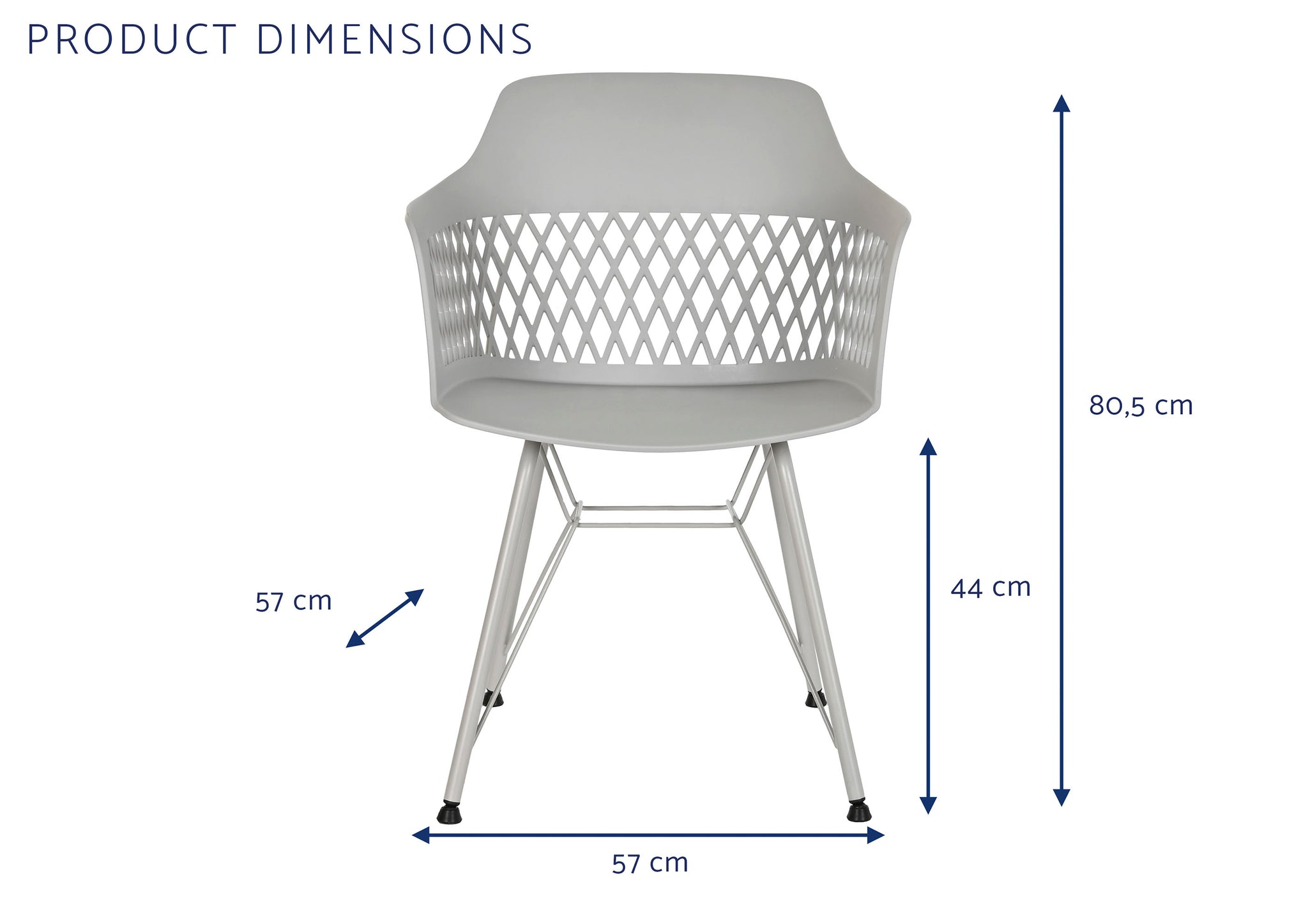 Silla Pp Metal 57X57X80,5 Gris Claro