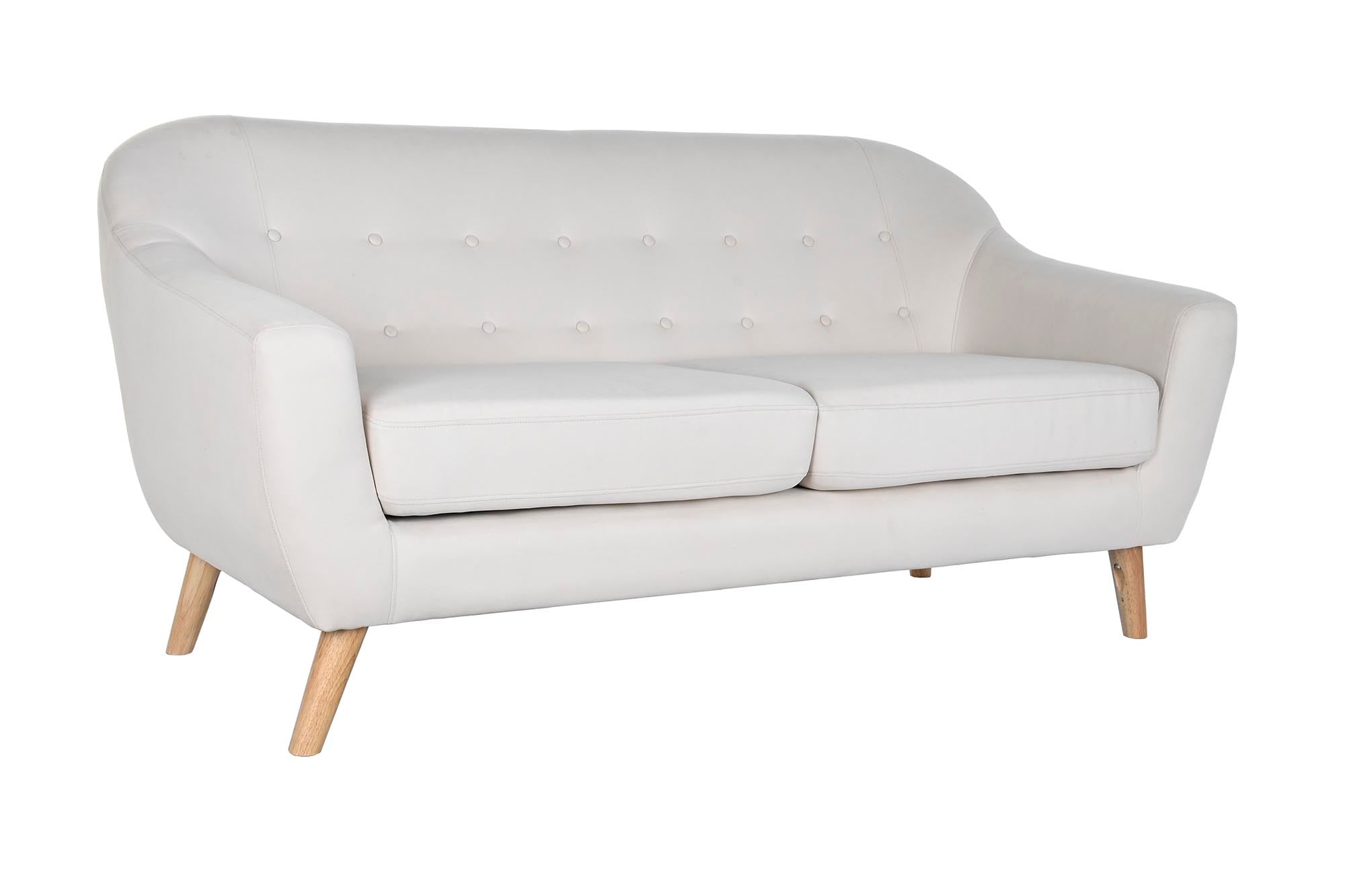 Rubberwood Polyester Sofa 172X82X82 3 Seaters Cream