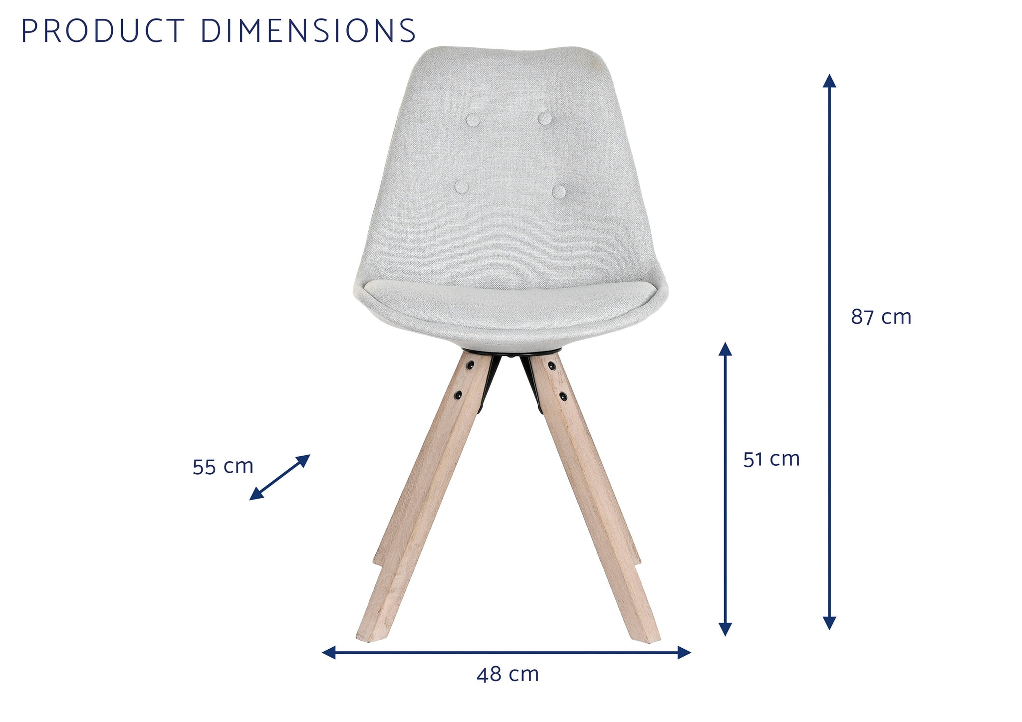 Polyester Oak Chair 48X55X84 Light Grey