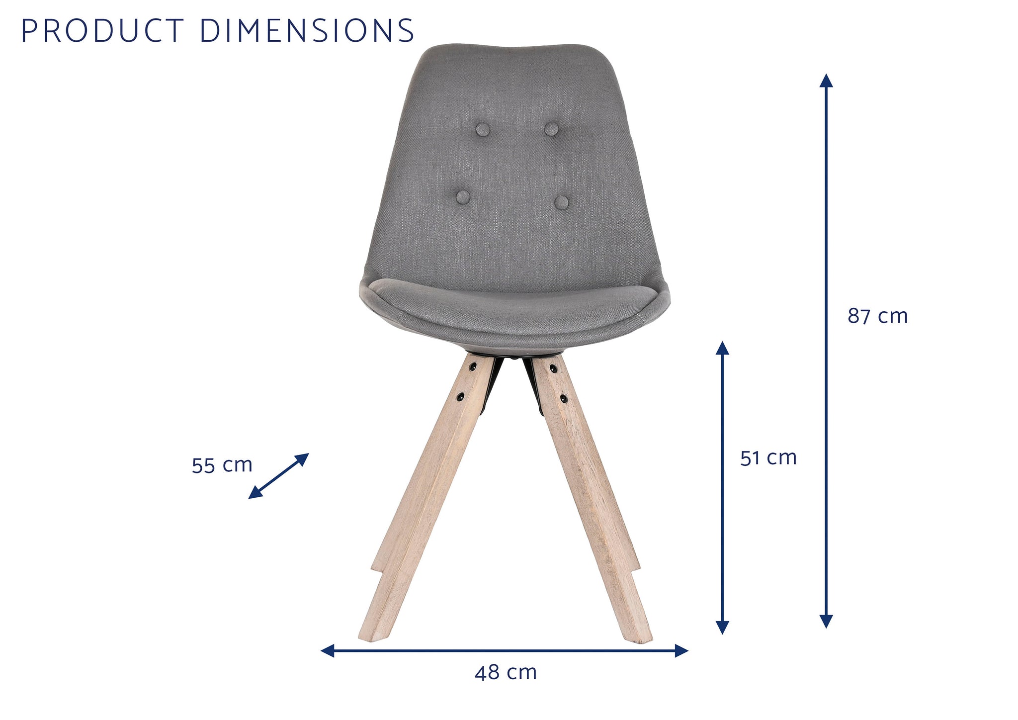 Polyester Oak Chair 48X44X84 Dark Grey