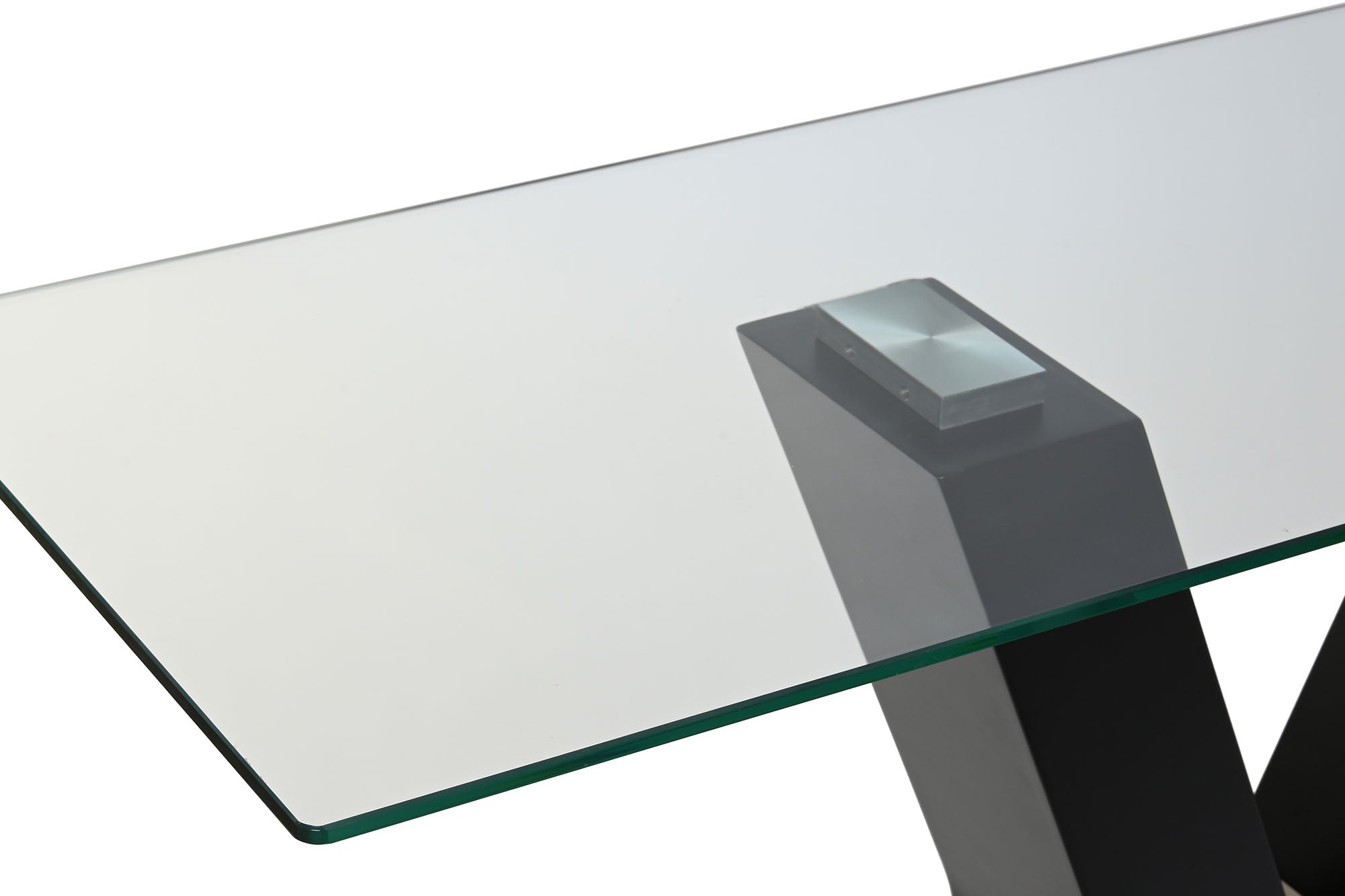 Consola Cristal Templado Mdf 120X40X76 Negro