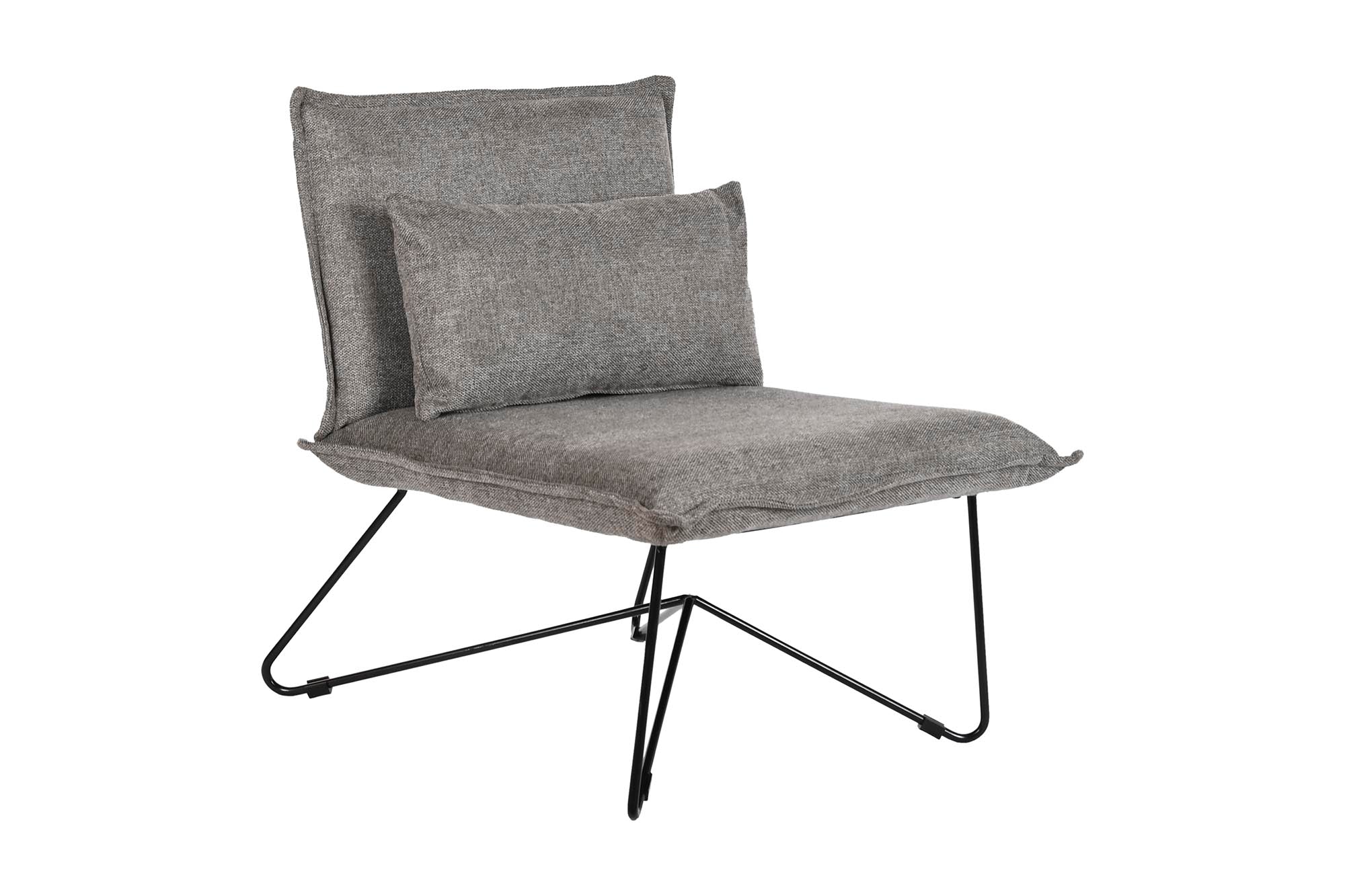 Sillon Poliester Metal 66X78X75 Con Cojin Gris