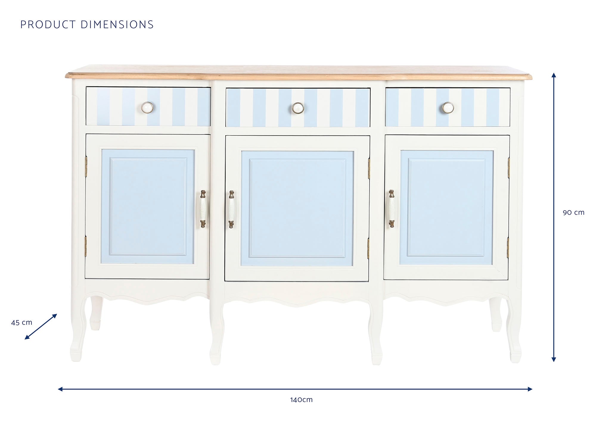 Buffet Paulownia 140X45X90 Blanco