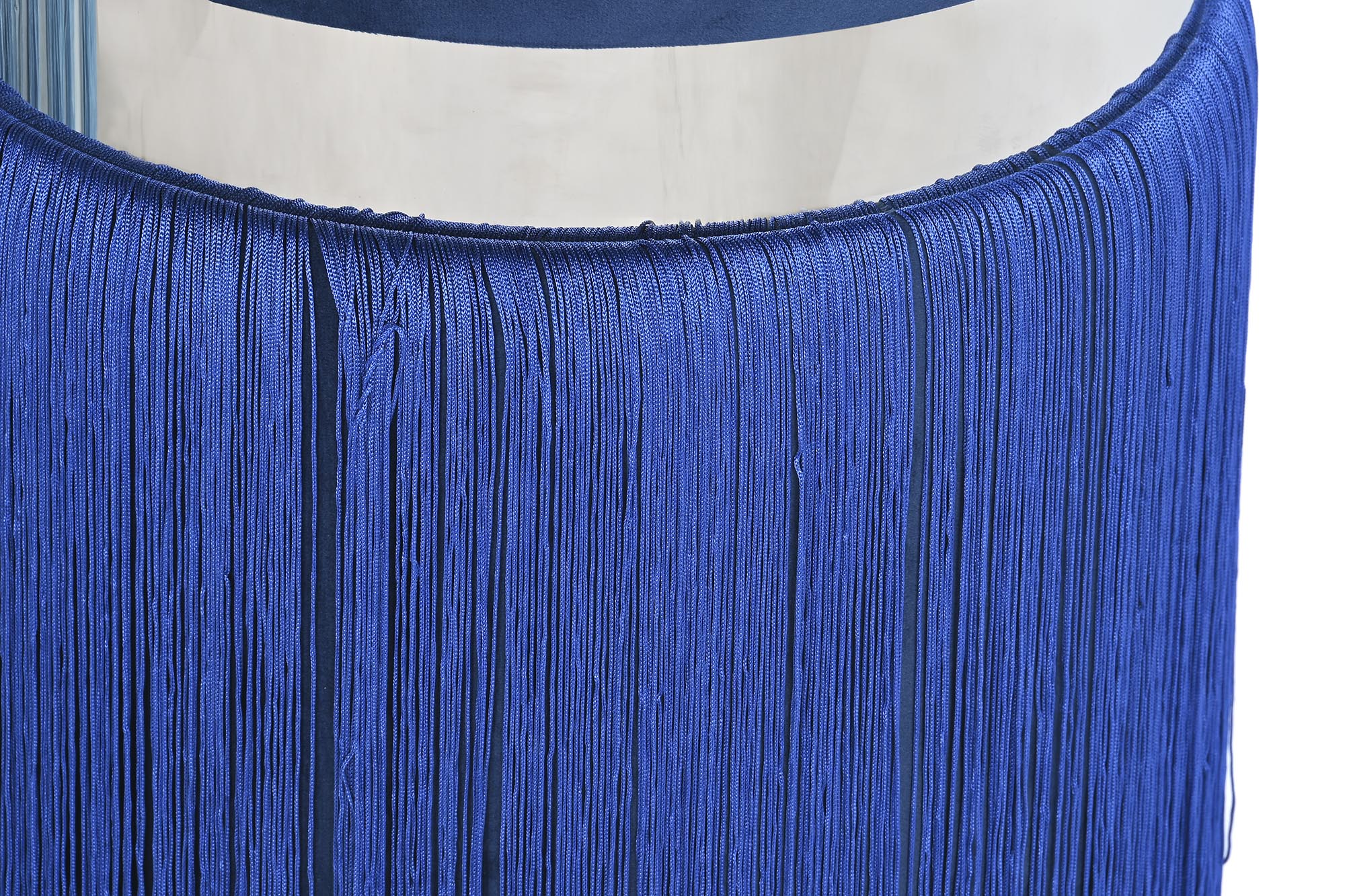 Polyester Metal Footrest 35X35X41 Fringes 2 Assorted