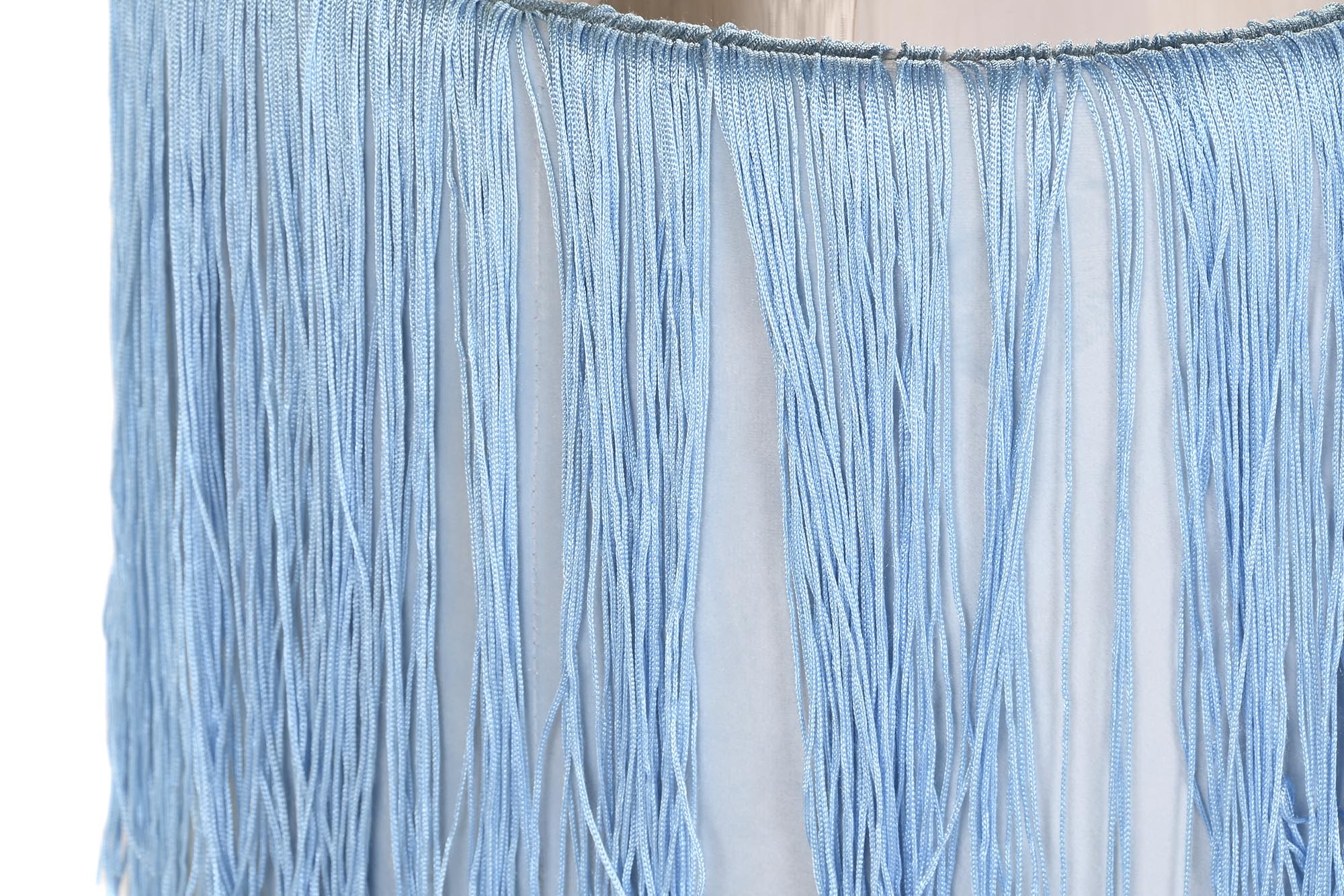 Polyester Metal Footrest 35X35X41 Fringes 2 Assorted