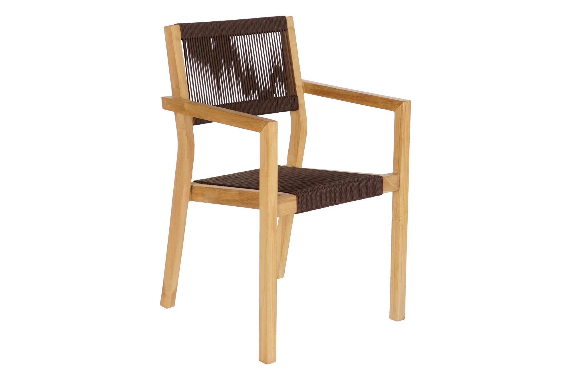 Conjunto de Mesa 5 Corda de Teca 90X90X75 54X56X84 Marrom