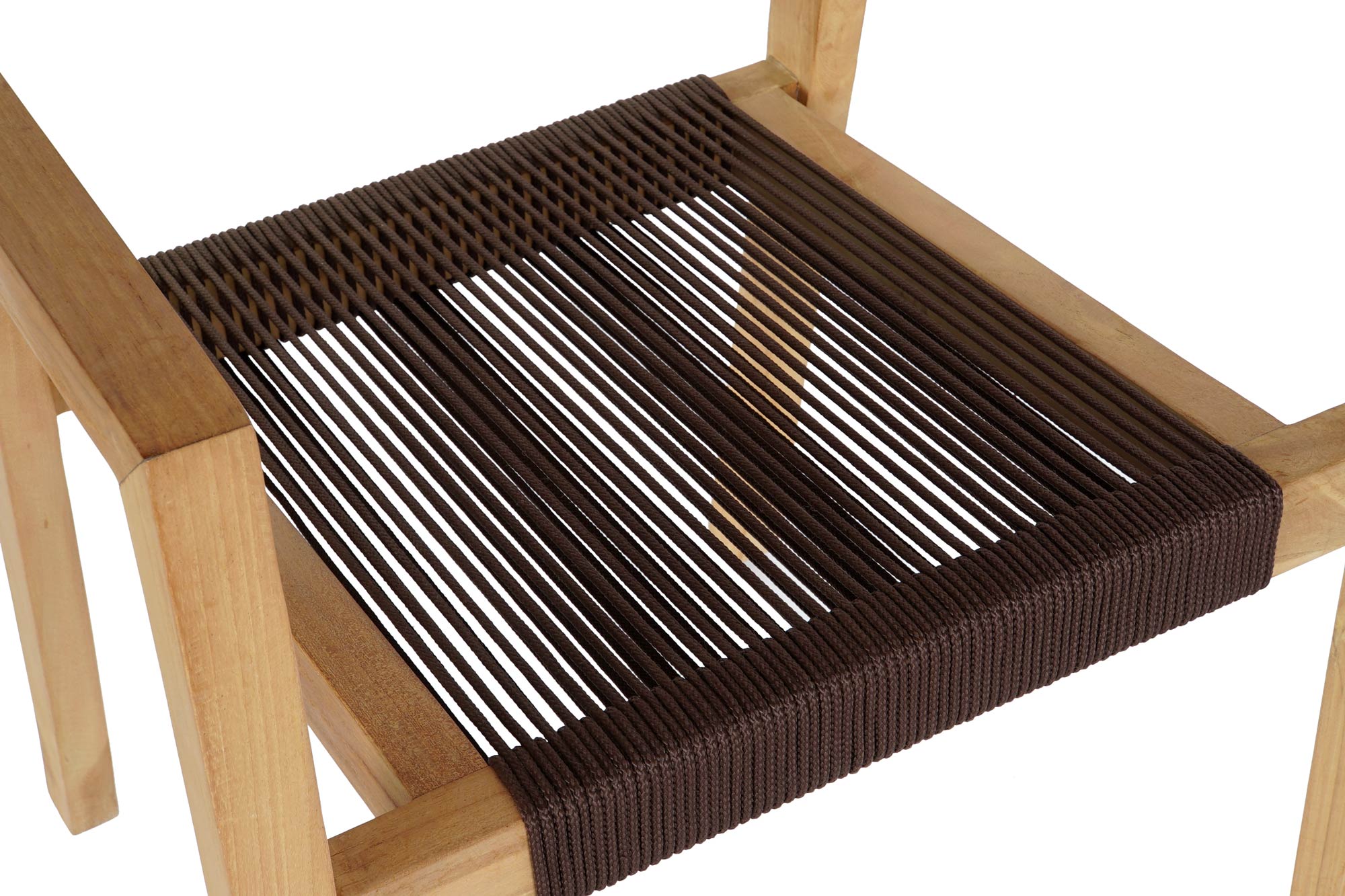 Conjunto de Mesa 5 Corda de Teca 90X90X75 54X56X84 Marrom