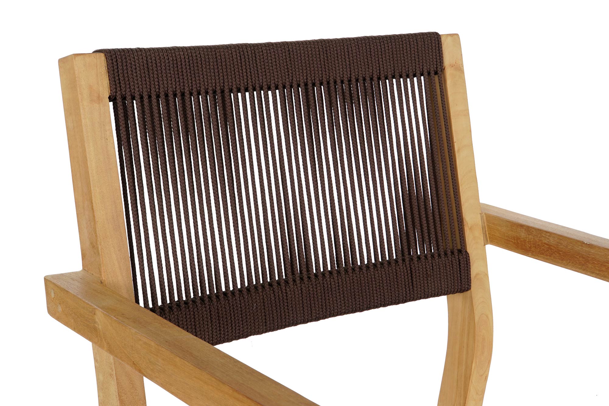 Conjunto de Mesa 5 Corda de Teca 90X90X75 54X56X84 Marrom
