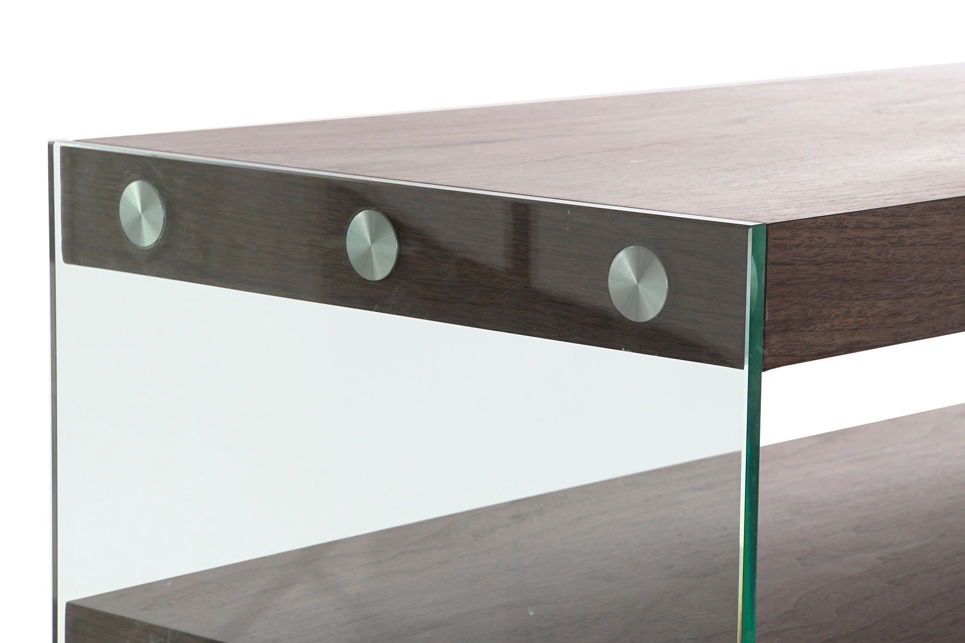 Consola Cristal Mdf 160X45X80 Nogal Marron