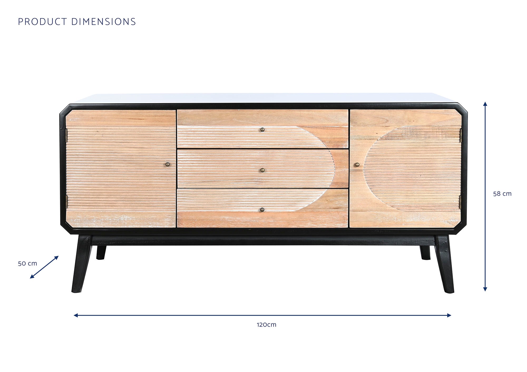 Móvel de TV de madeira 120x50x58 preto