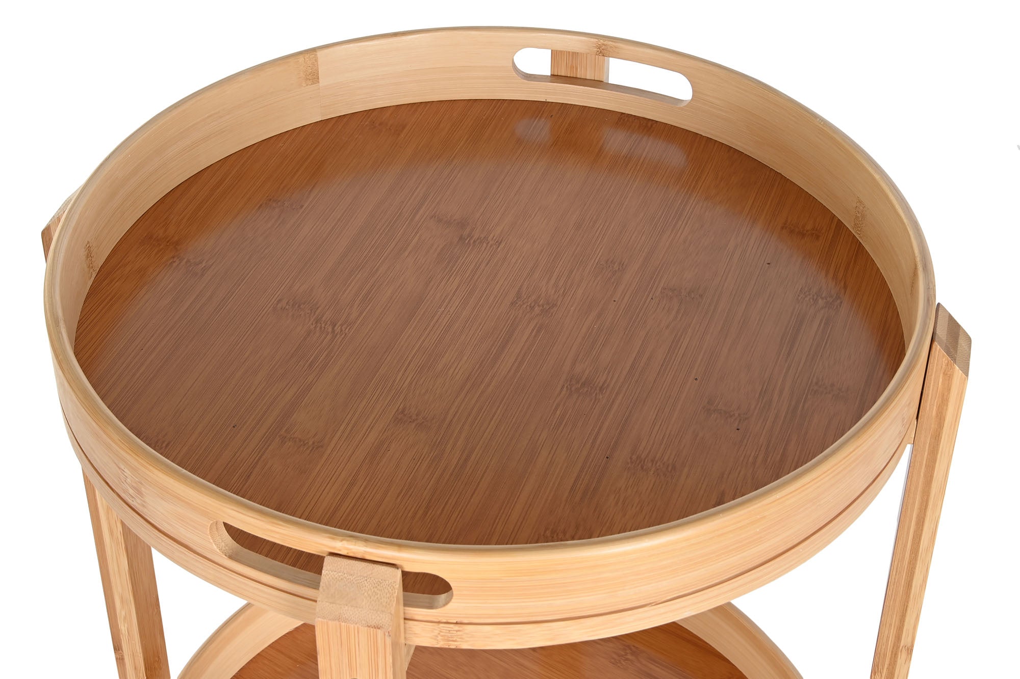 Camarera Bambu Inox 44X44X90 3 Estantes Ruedas