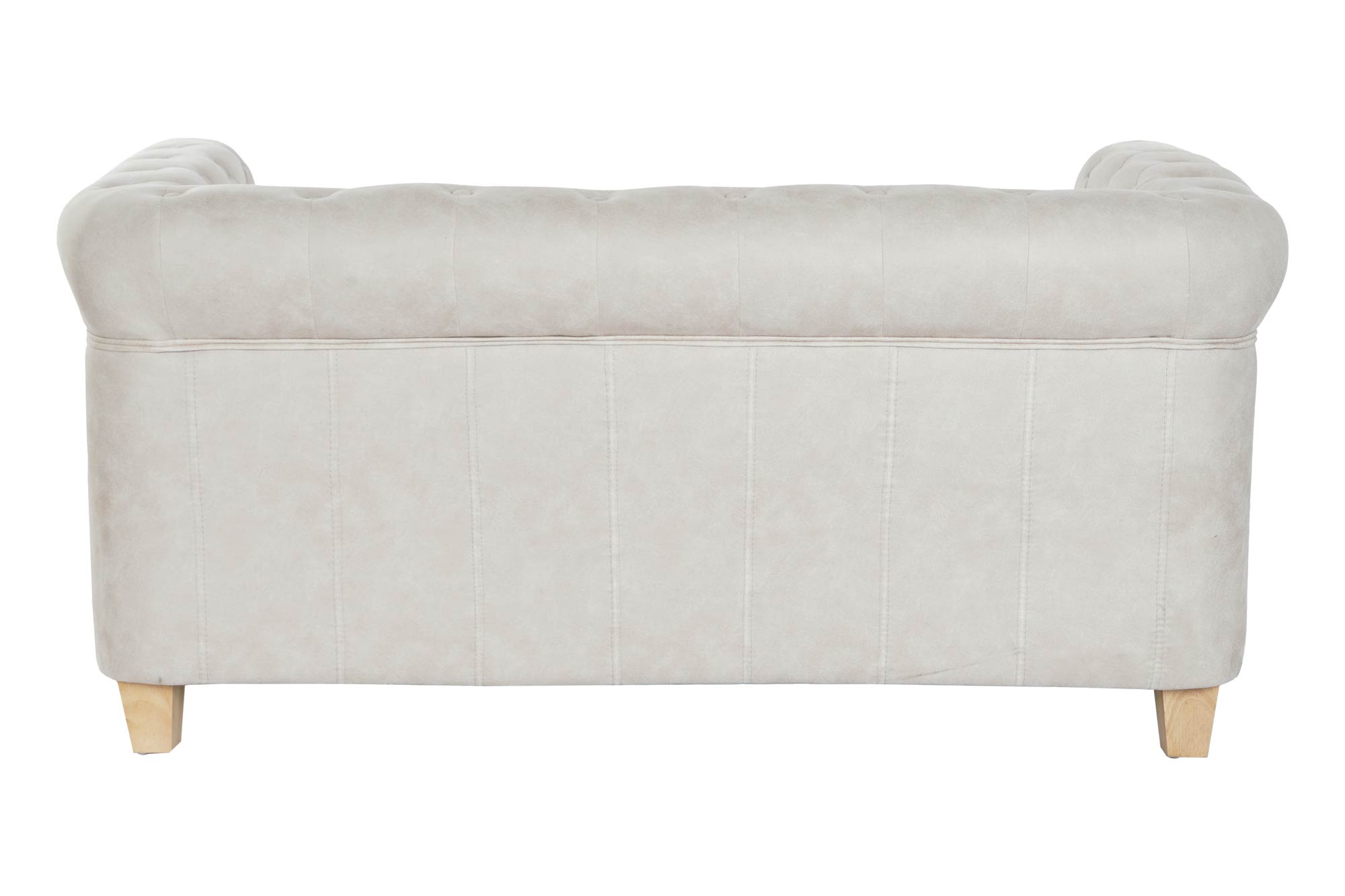 Polyester Wood Sofa 151X80X70 Capitone White