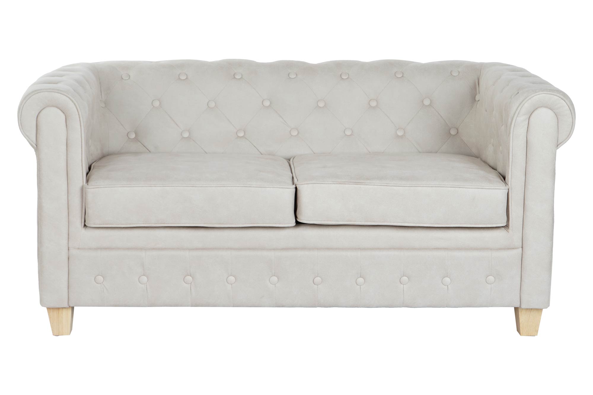 Sofa Poliester Madera 151X80X70 Capitone Blanco