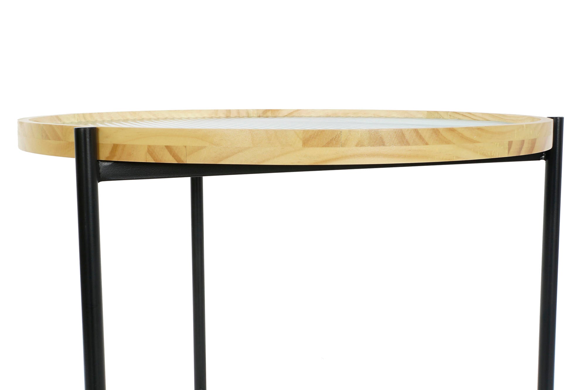 Conjunto de 2 mesas laterais de vidro e metal 62x62x55,5