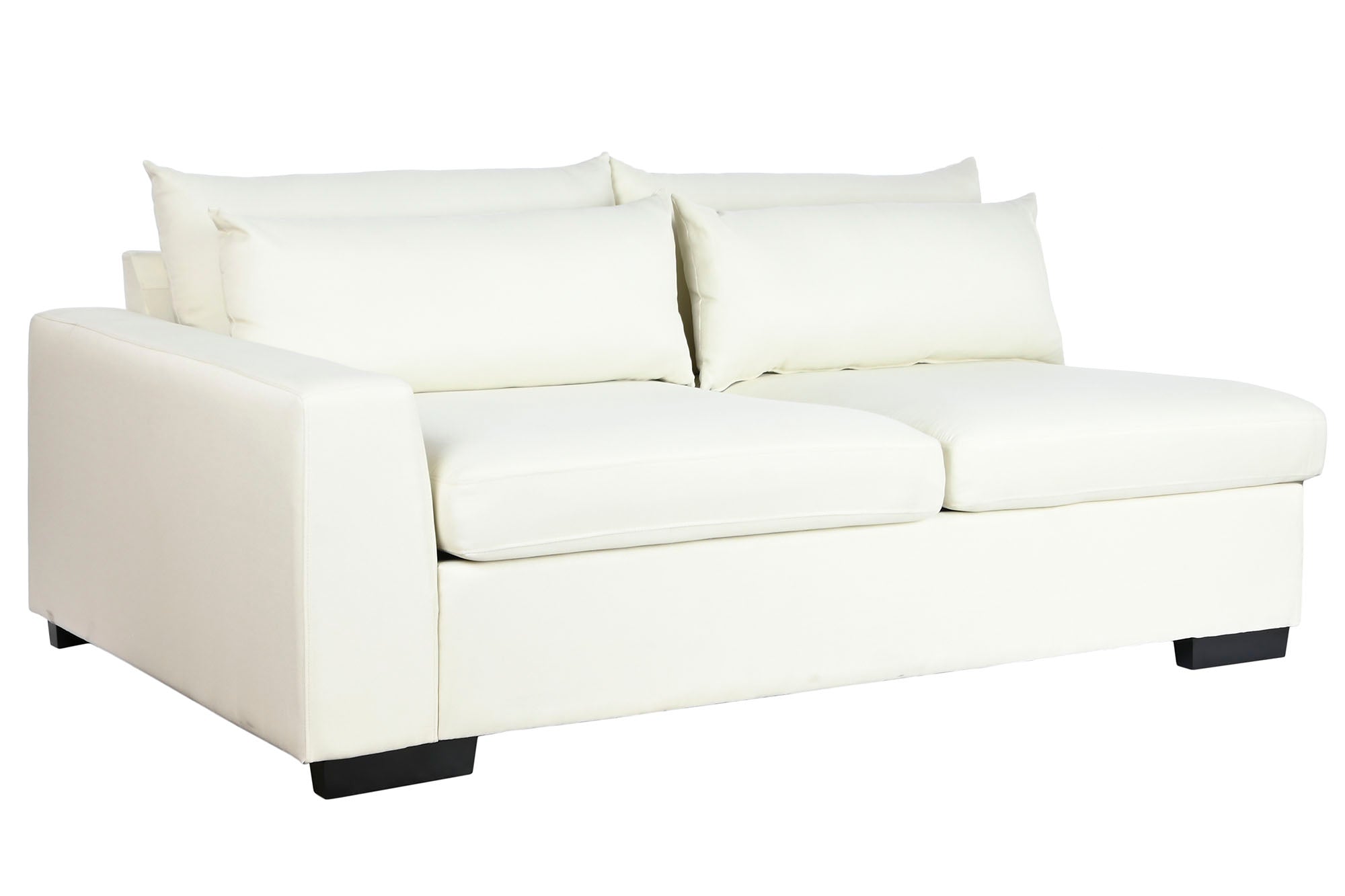 Sofa Poliester Madera 386X218X88 Crema