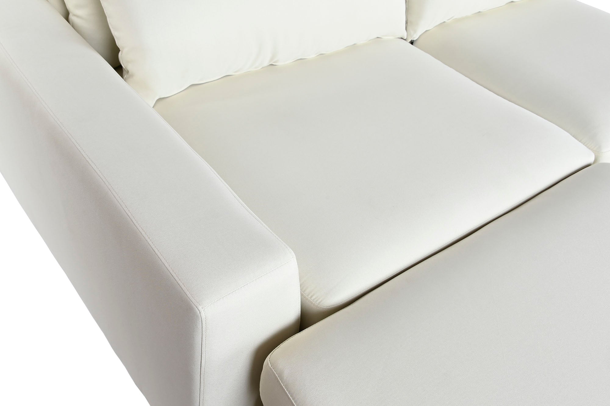 Sofa Poliester Madera 386X218X88 Crema