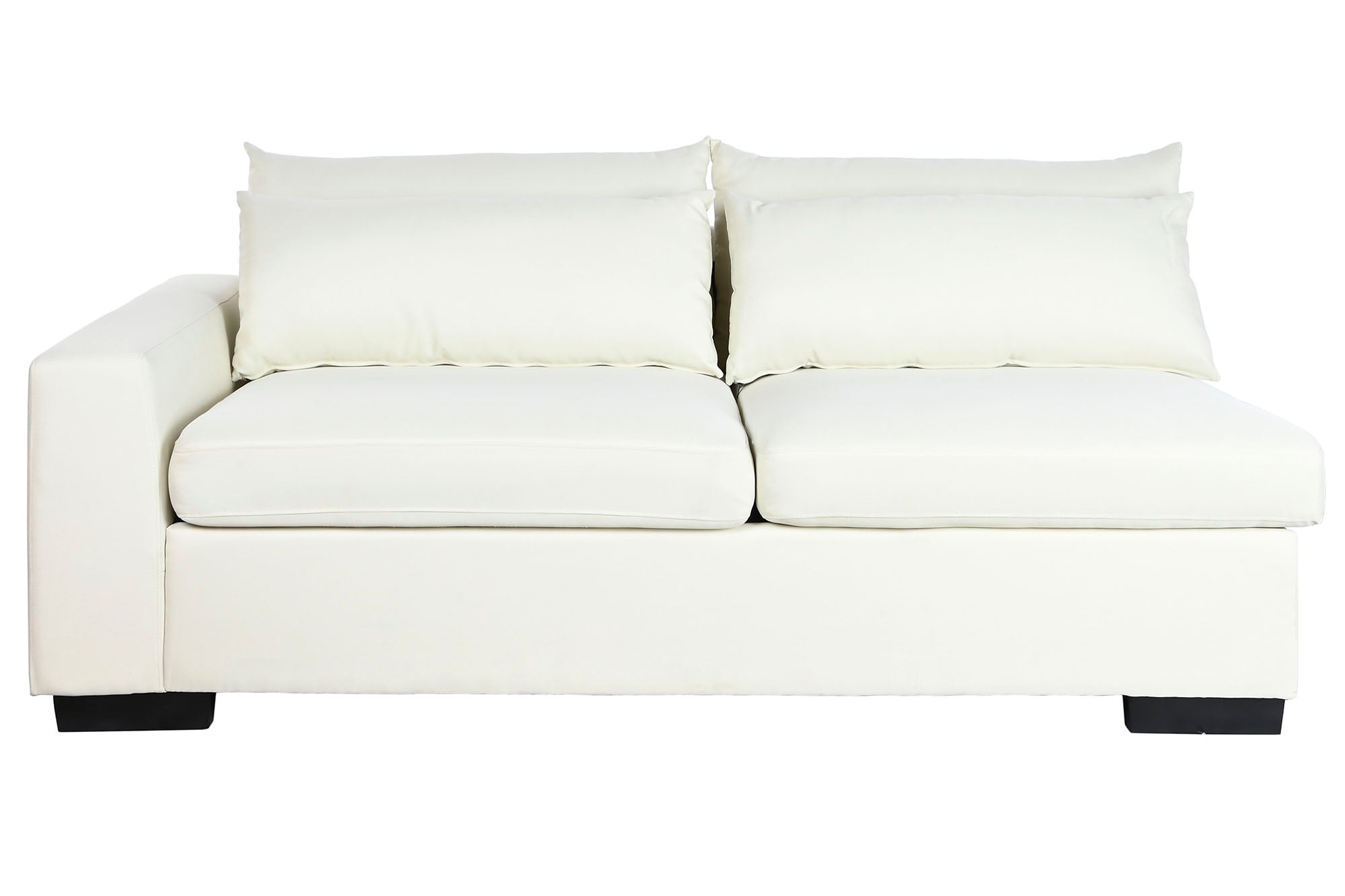 Sofa Poliester Madera 386X218X88 Crema