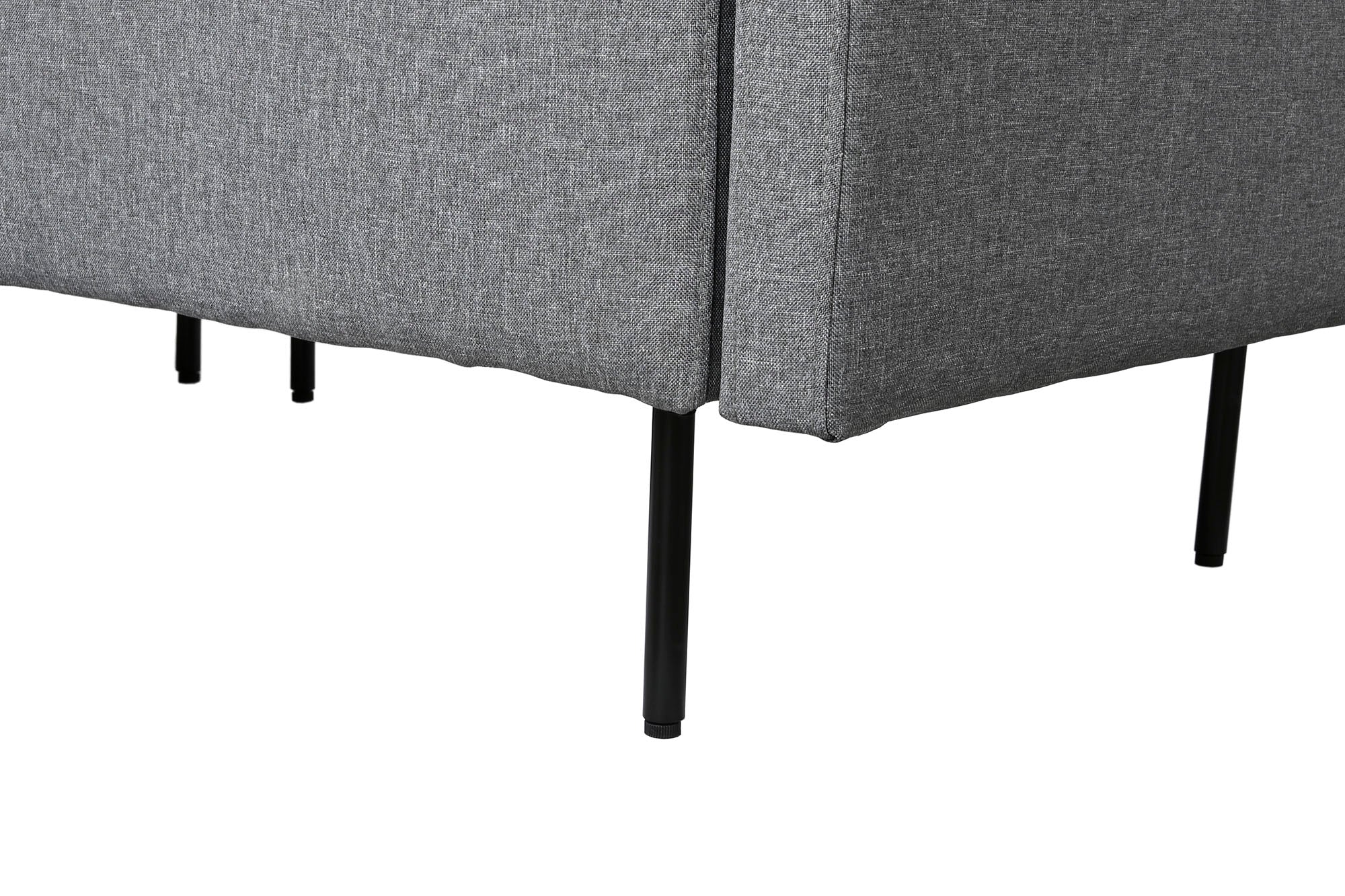 Sofá de metal de poliéster 276 x 152,5 x 84 cinza