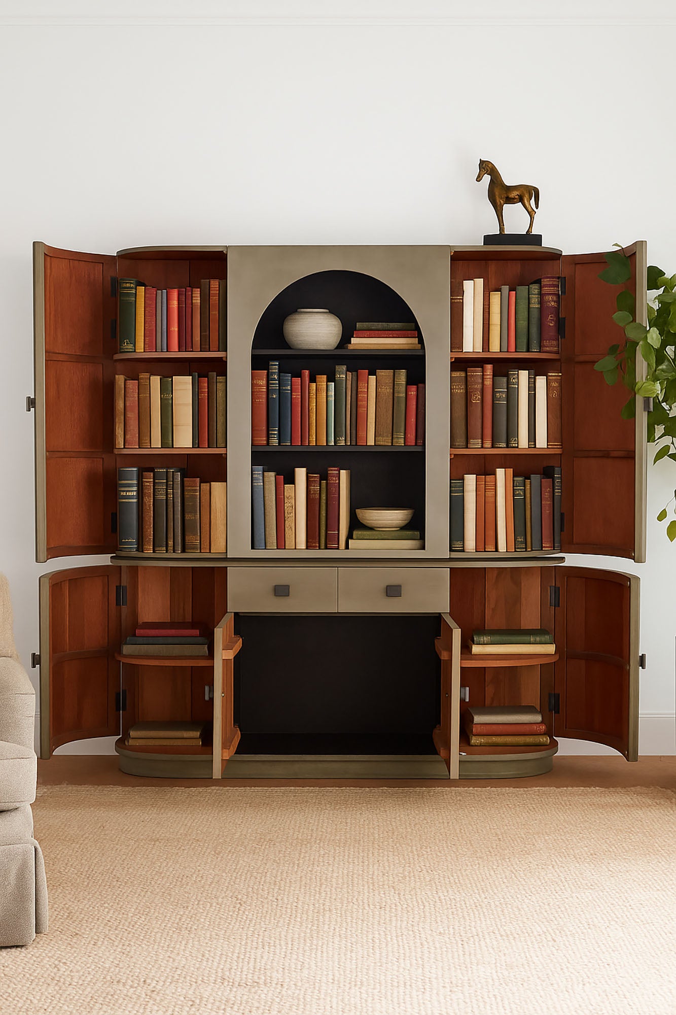 Vitrine de Cristal Jamun 177X40X180 Cinza