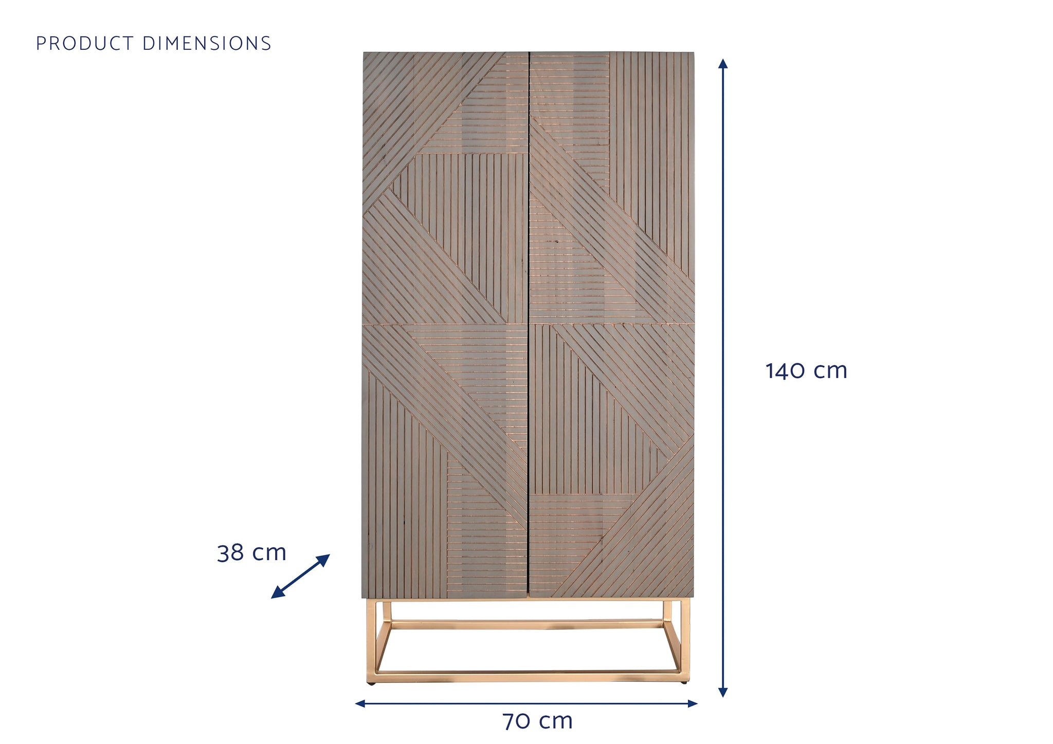 Armario Madera Jamun 70X38X140 Gris Oscuro