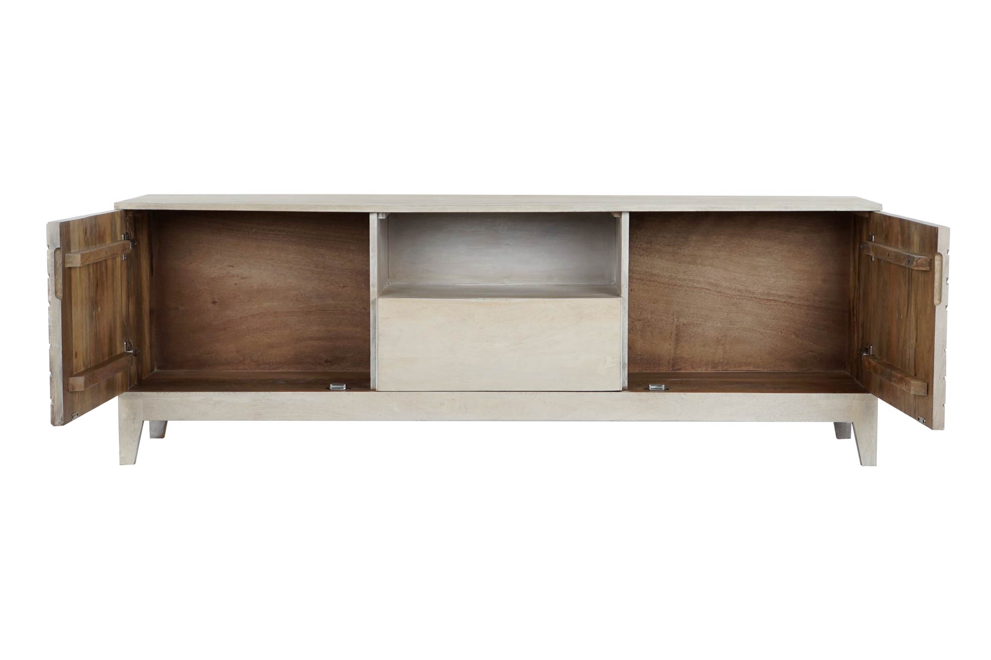 Móvel de TV de metal Mango 175x40x60 bege losango