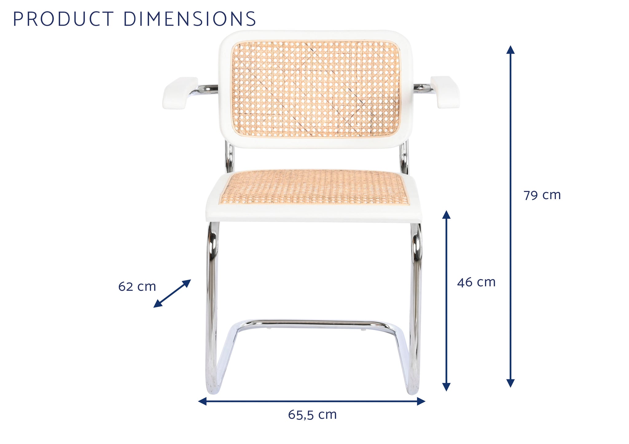 Silla Olmo Ratan 65,5X62X79 Blanco