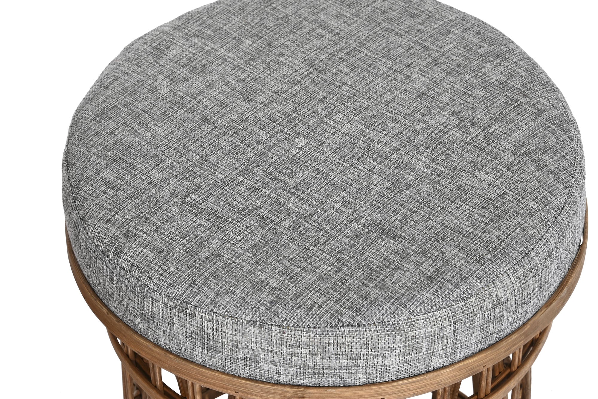 Footrest Set 2 Bamboo Polyester 40X40X48 Brown