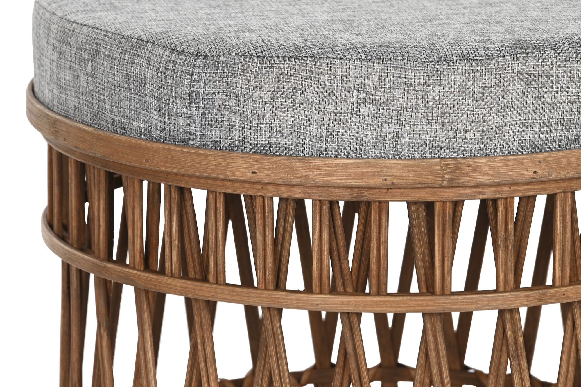 Footrest Set 2 Bamboo Polyester 40X40X48 Brown